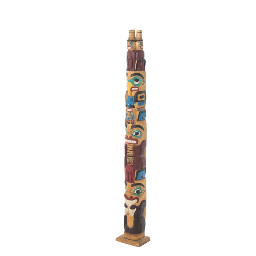 Native American-Style Wood Totem Pole