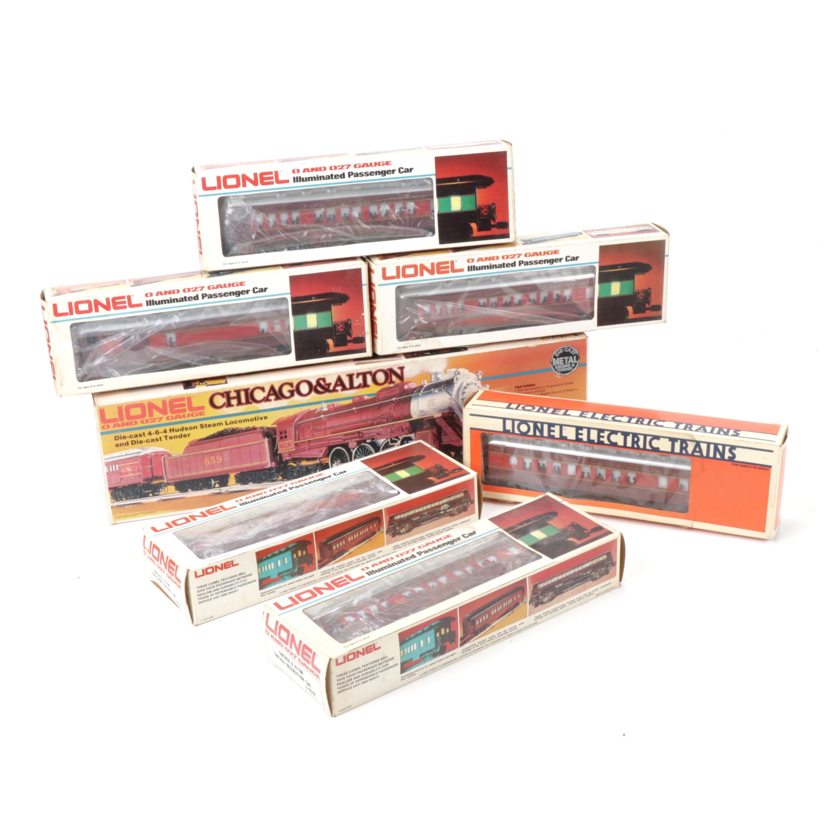 Lionel "Chicago and Alton" Steam Locomotive and Passenger Cars,1980s