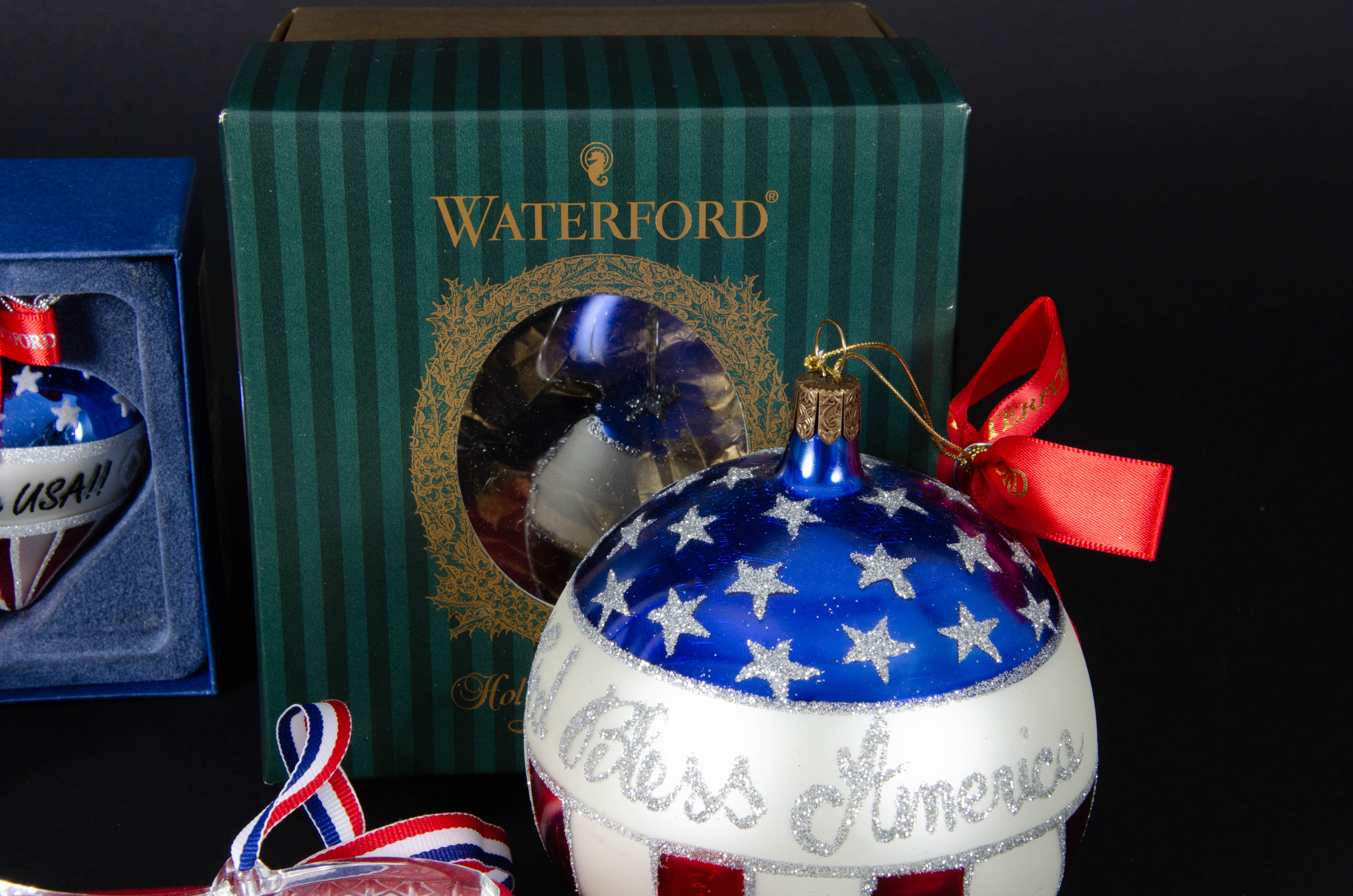 Waterford Crystal and Harvey Lewis "Support Our Troops" Ornaments