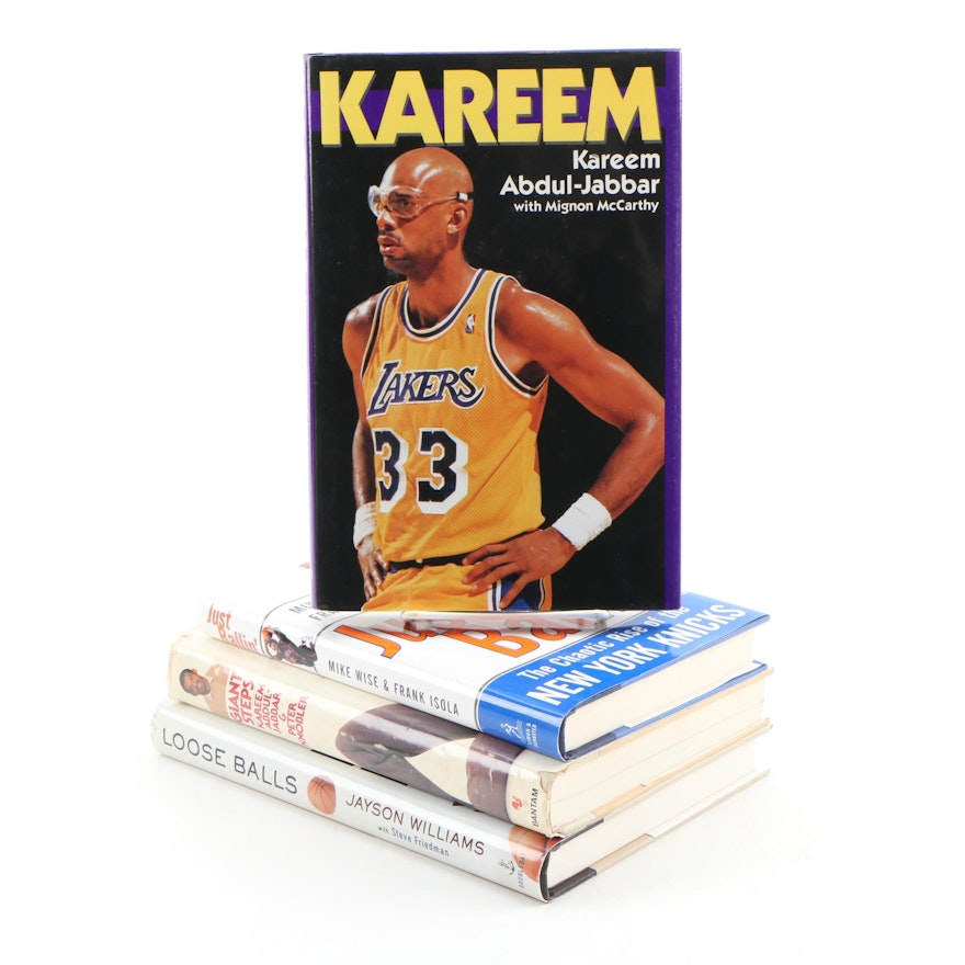 "Kareem" With Additional NBA Books featuring First Editions