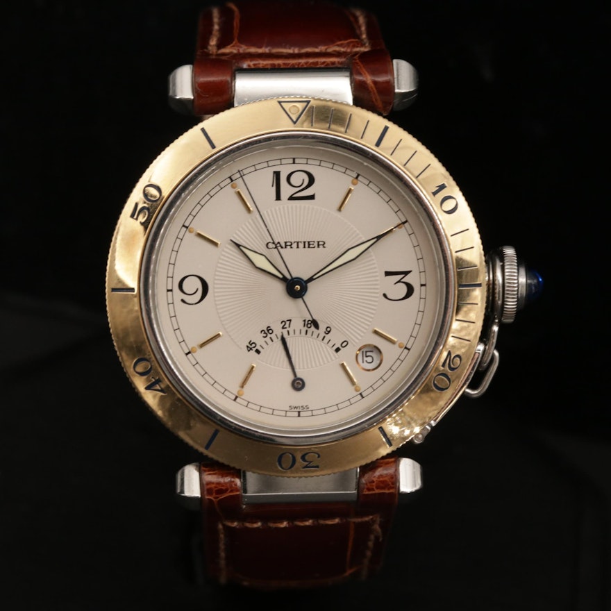 Cartier Pasha Power Reserve 18K Gold and Stainless Steel Automatic Wristwatch