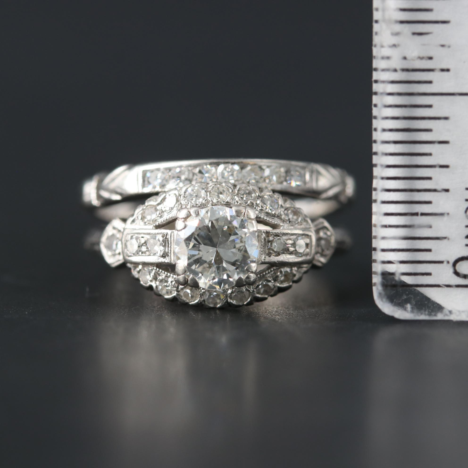 Circa 1930s Platinum and 18K Gold Diamond Band