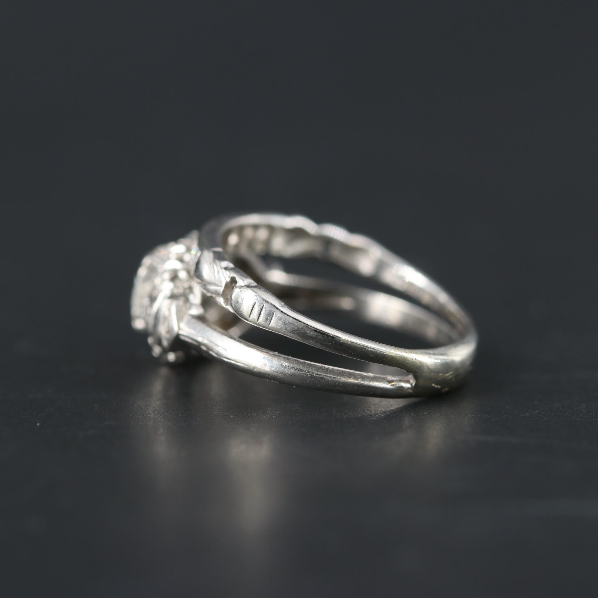 Circa 1930s Platinum and 18K Gold Diamond Band