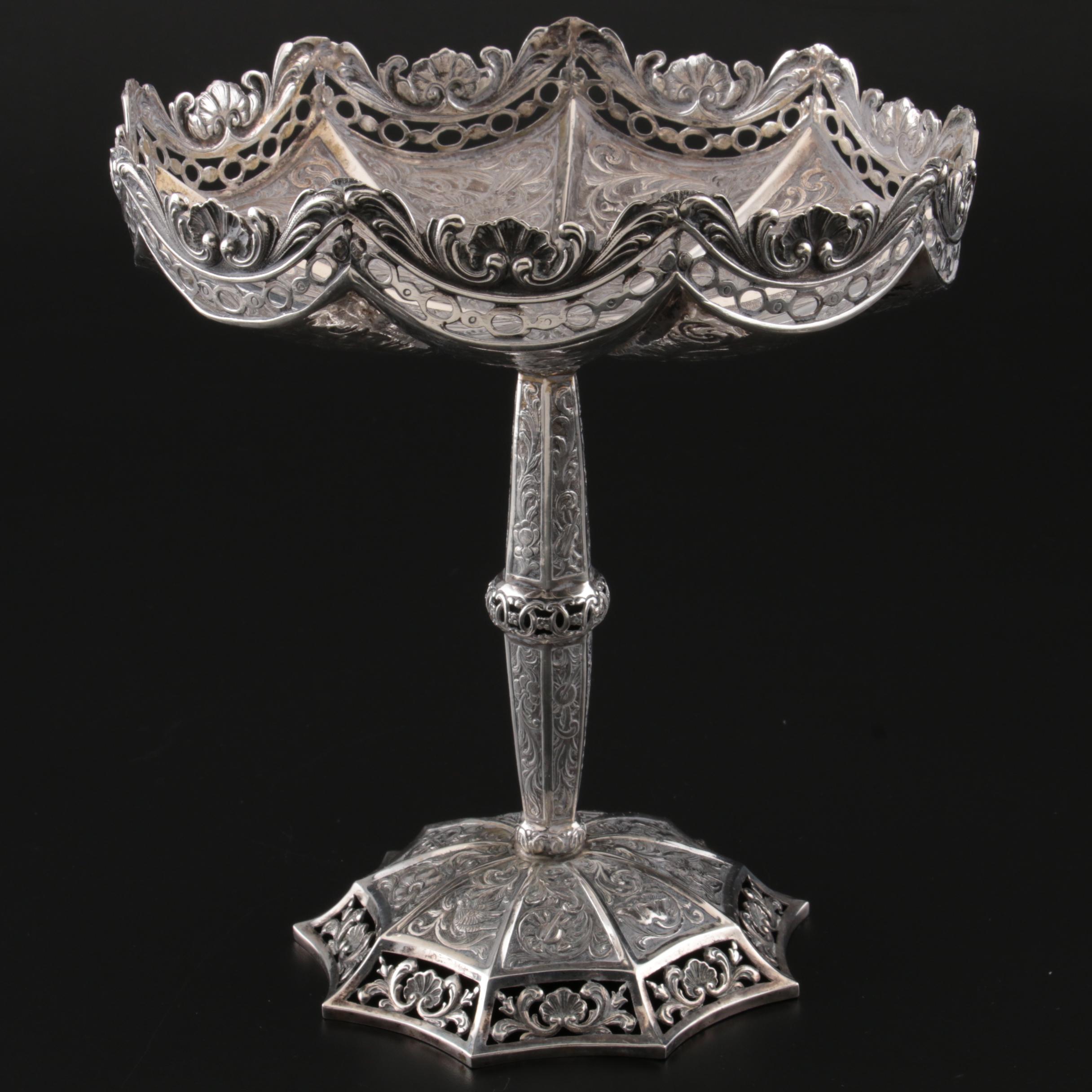 Ludwig Neresheimer Chased 800 Silver Compotes, Late 19th to Early 20th Century