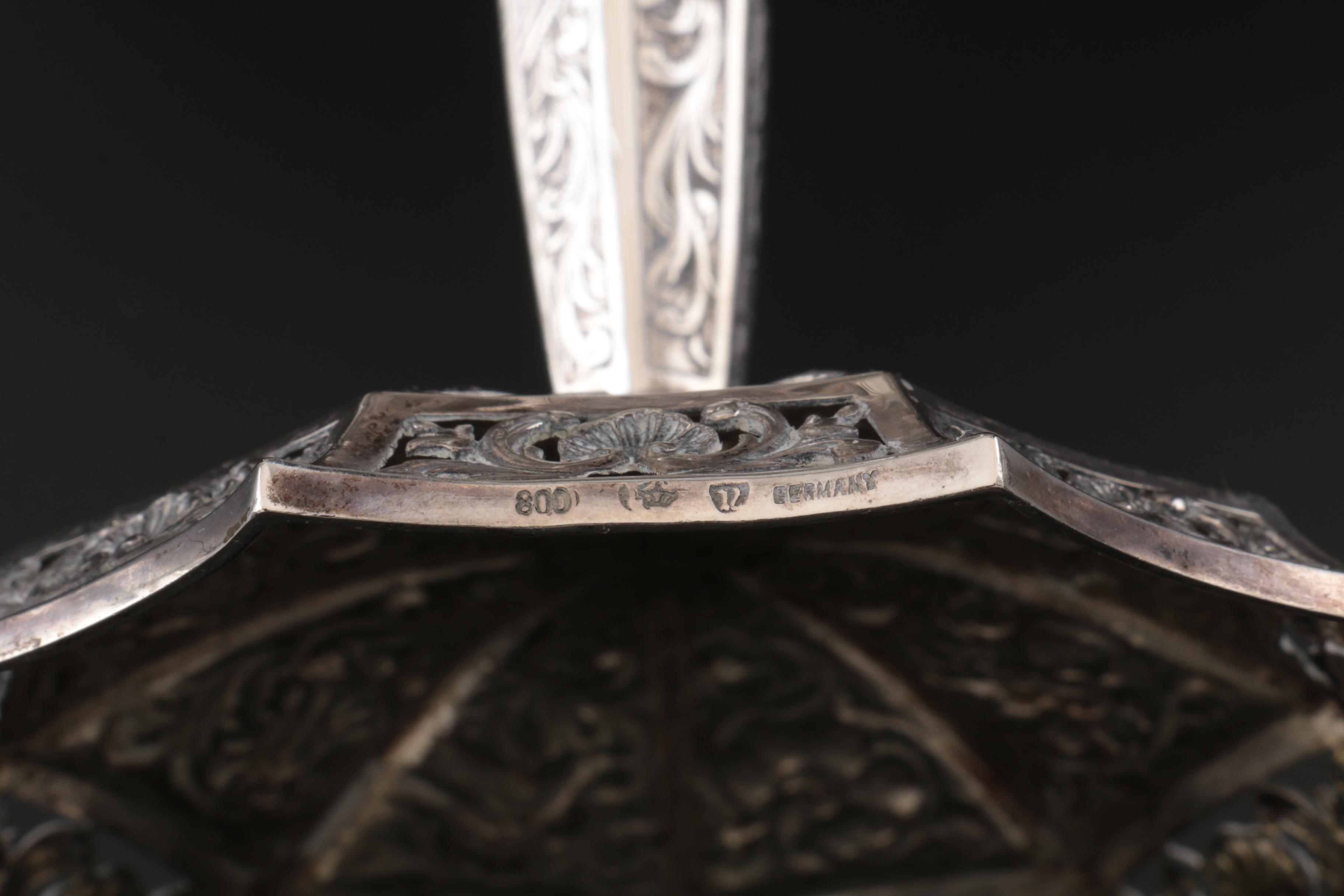 Ludwig Neresheimer Chased 800 Silver Compotes, Late 19th to Early 20th Century