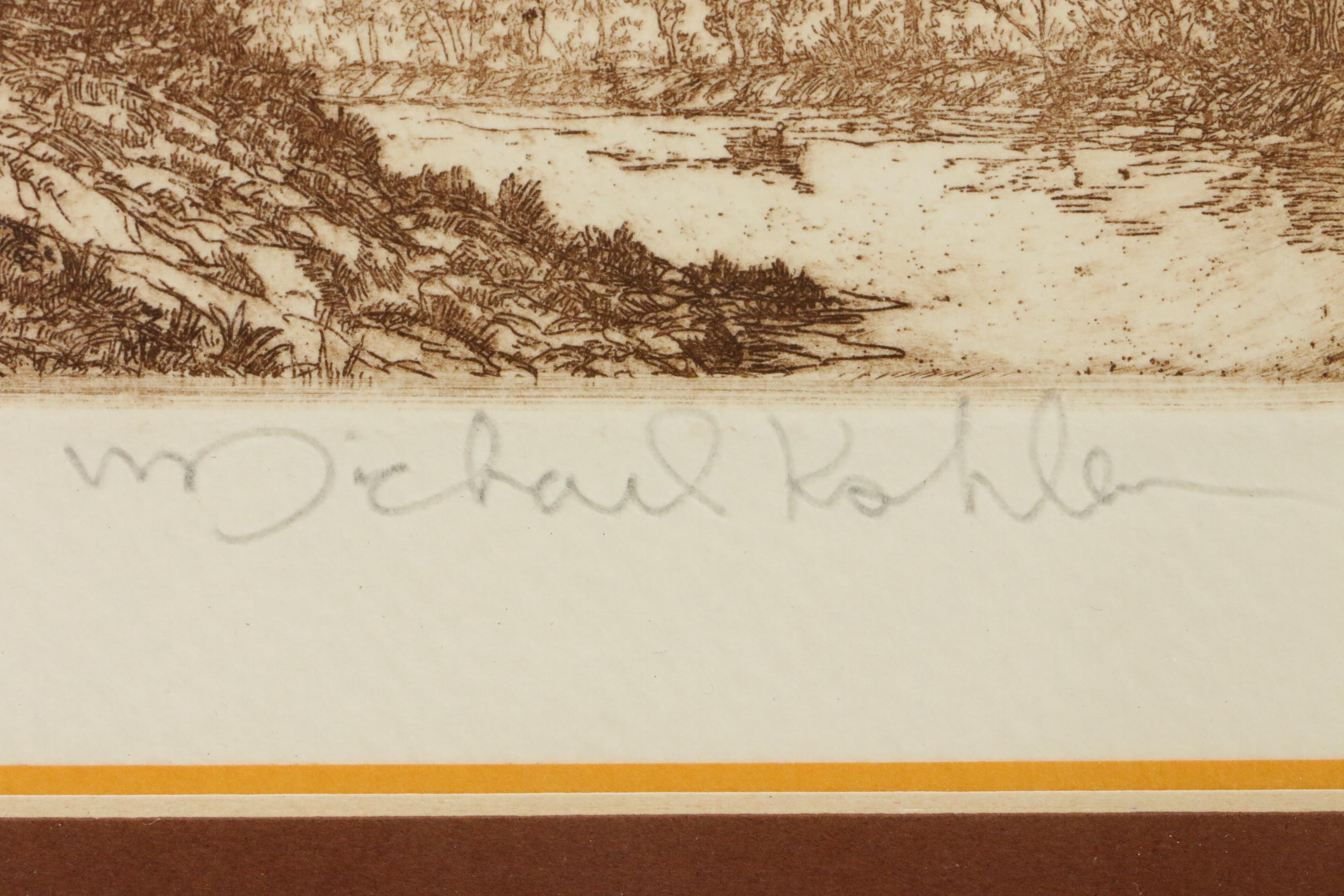 Michael Kohler Aquatint Etching "The Crossing"