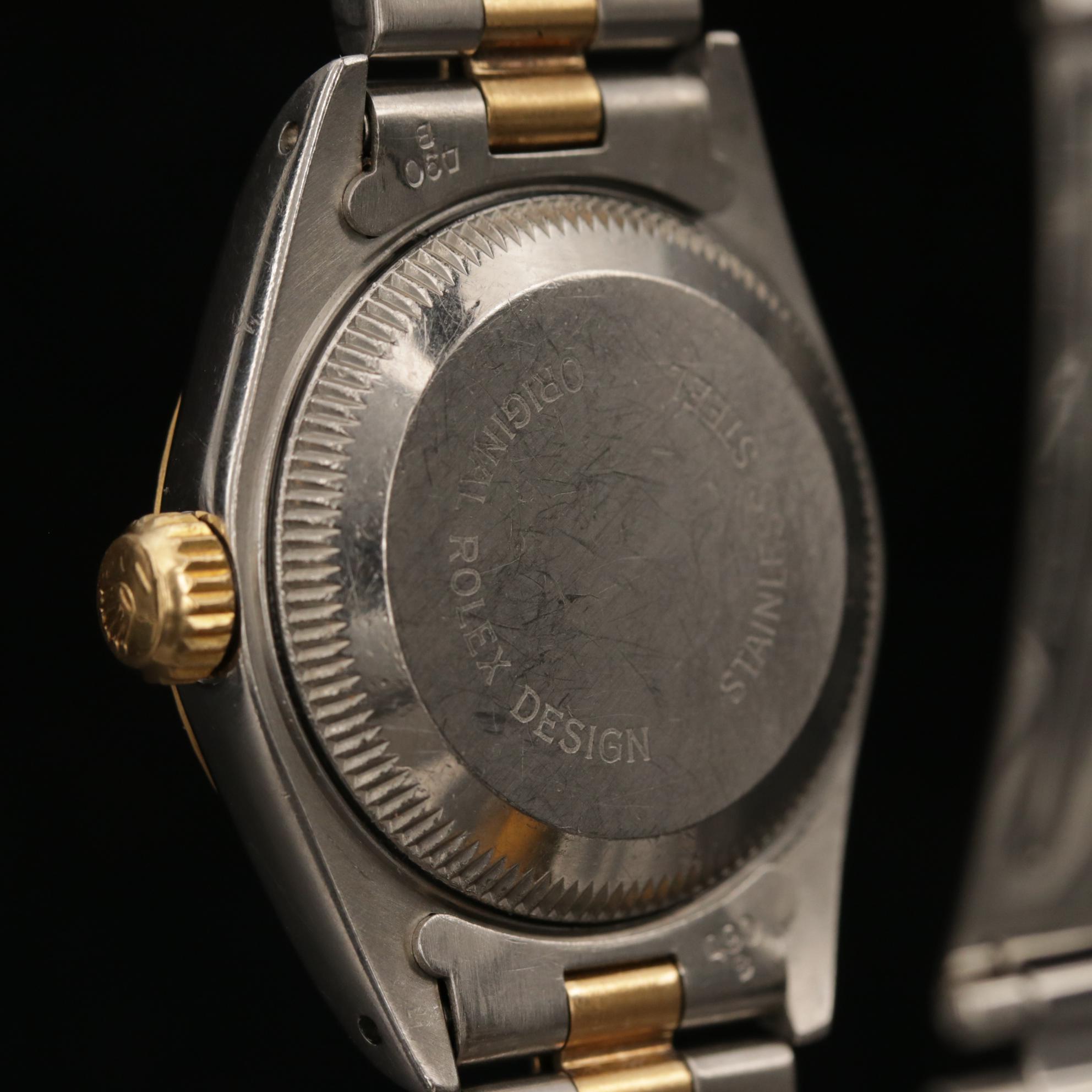 Vintage Rolex Datejust 18K Gold and Stainless Steel Automatic Watch, 1987