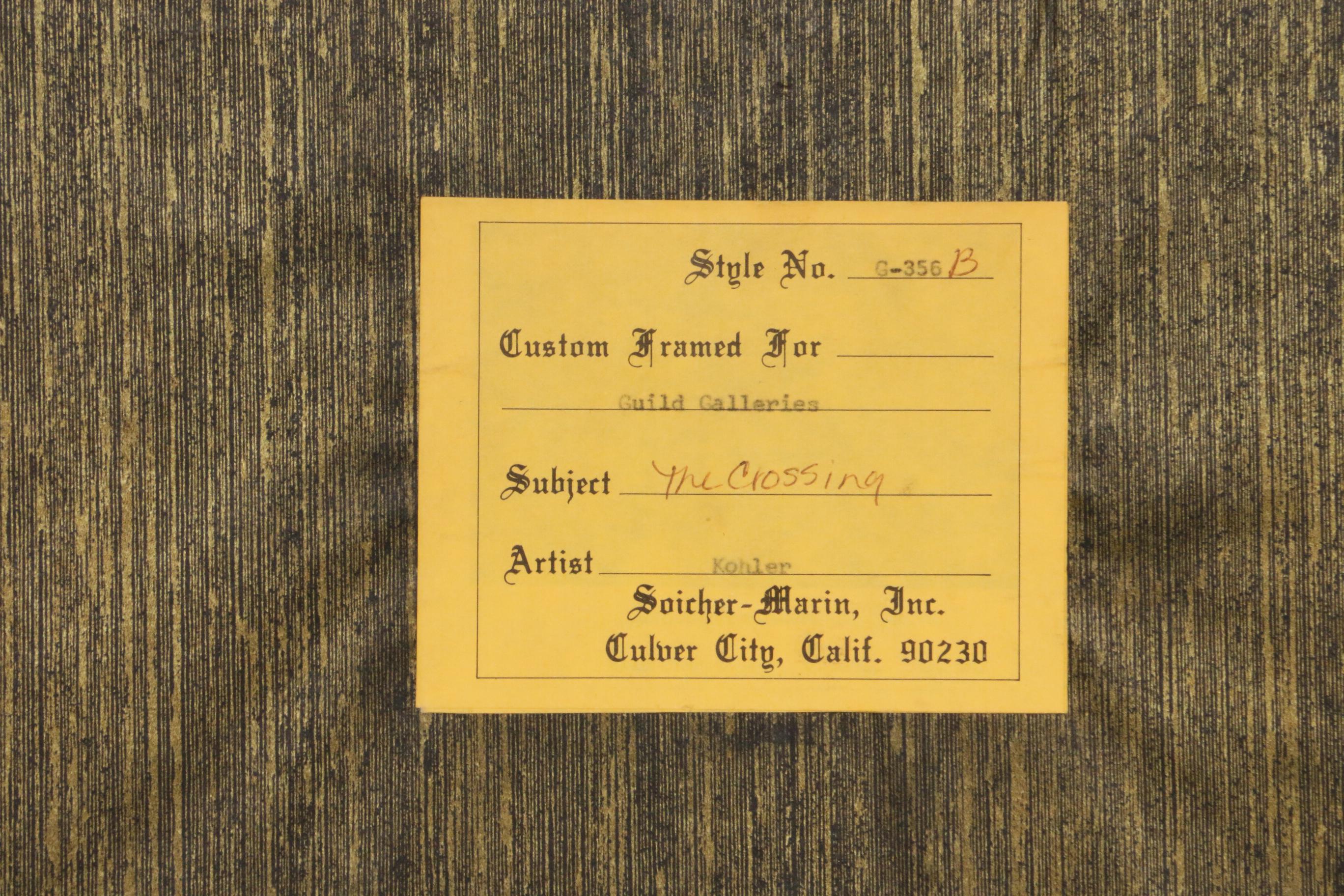 Michael Kohler Aquatint Etching "The Crossing"