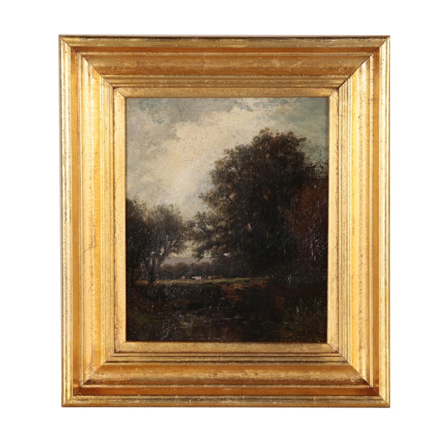 Charles Day Hunt Landscape Oil Painting, Late 19th Century