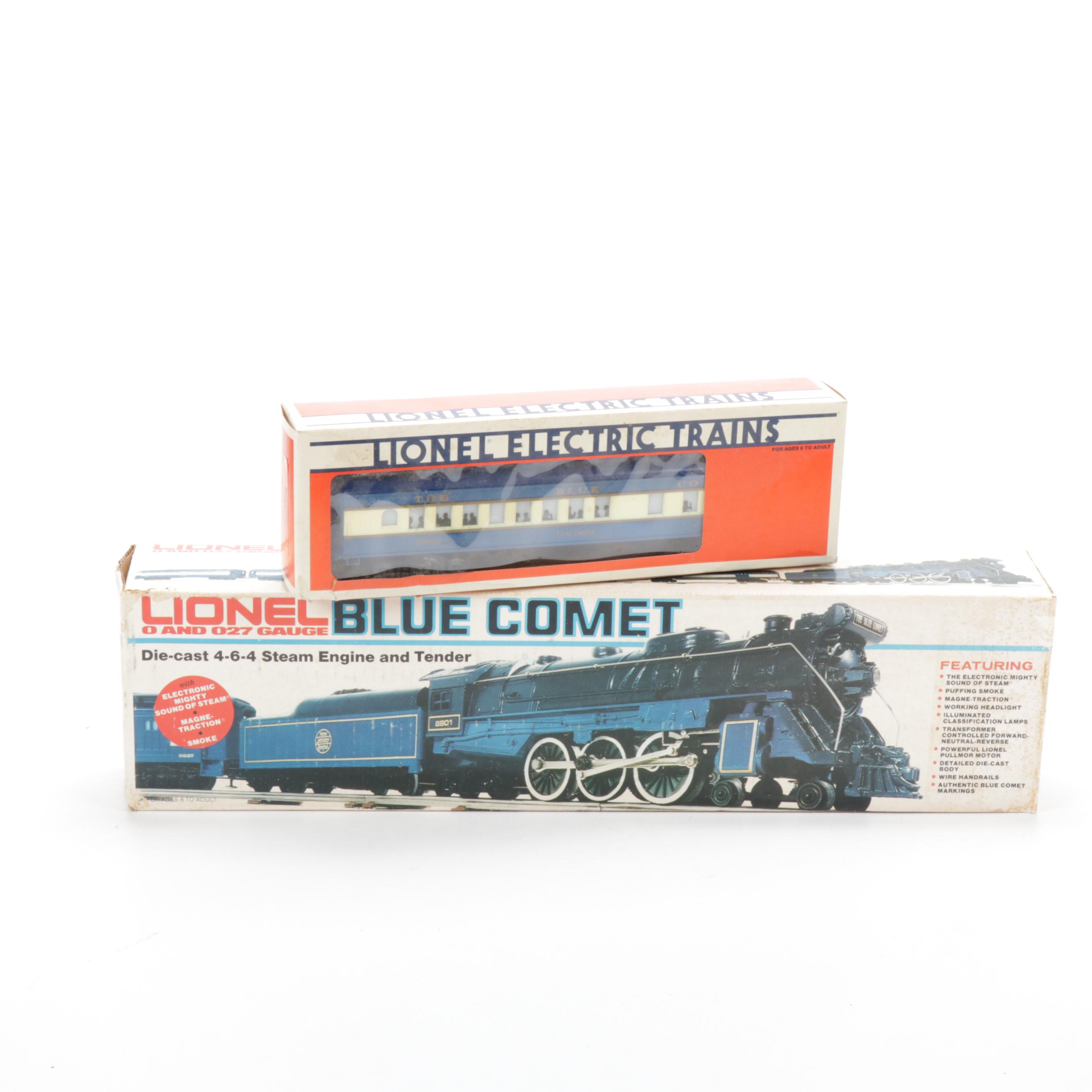 Lionel O-Gauge "Blue Comet" Steam Locomotive and Passenger Cars