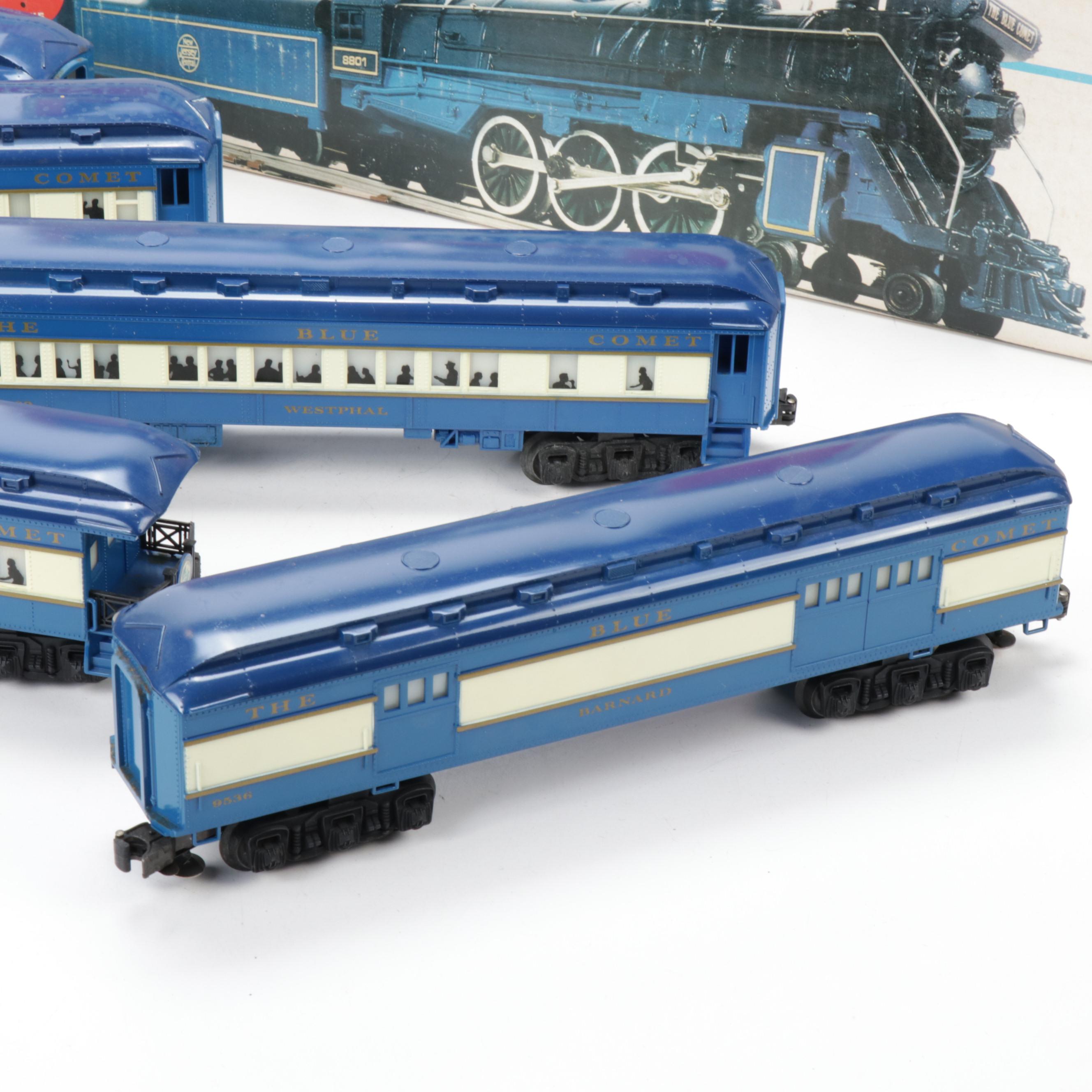 Lionel O-Gauge "Blue Comet" Steam Locomotive and Passenger Cars
