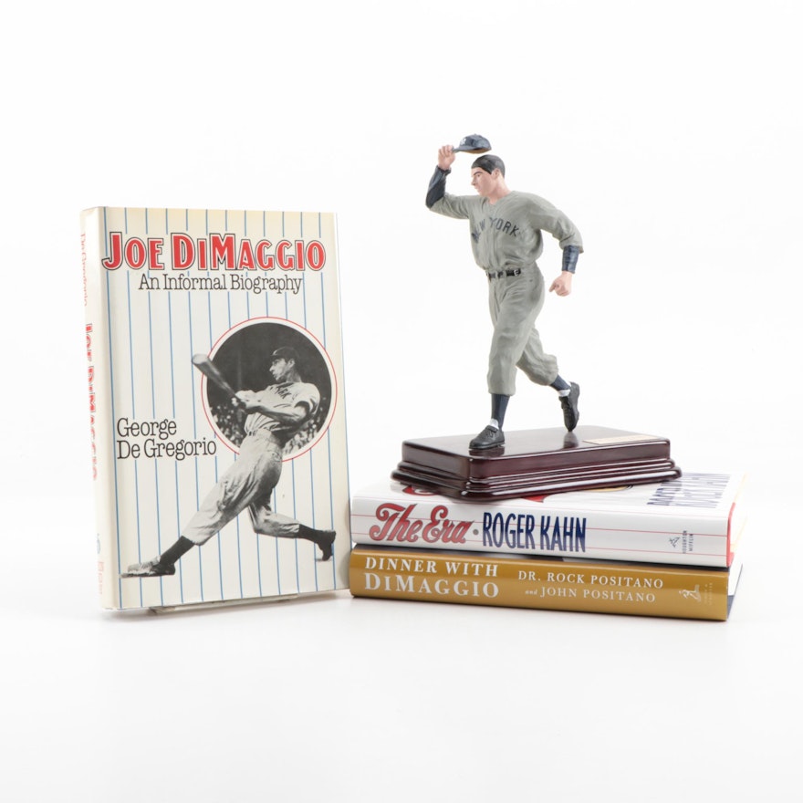 Joe DiMaggio "Joltin Joe" Hartland Statue with Hardcover Baseball Books
