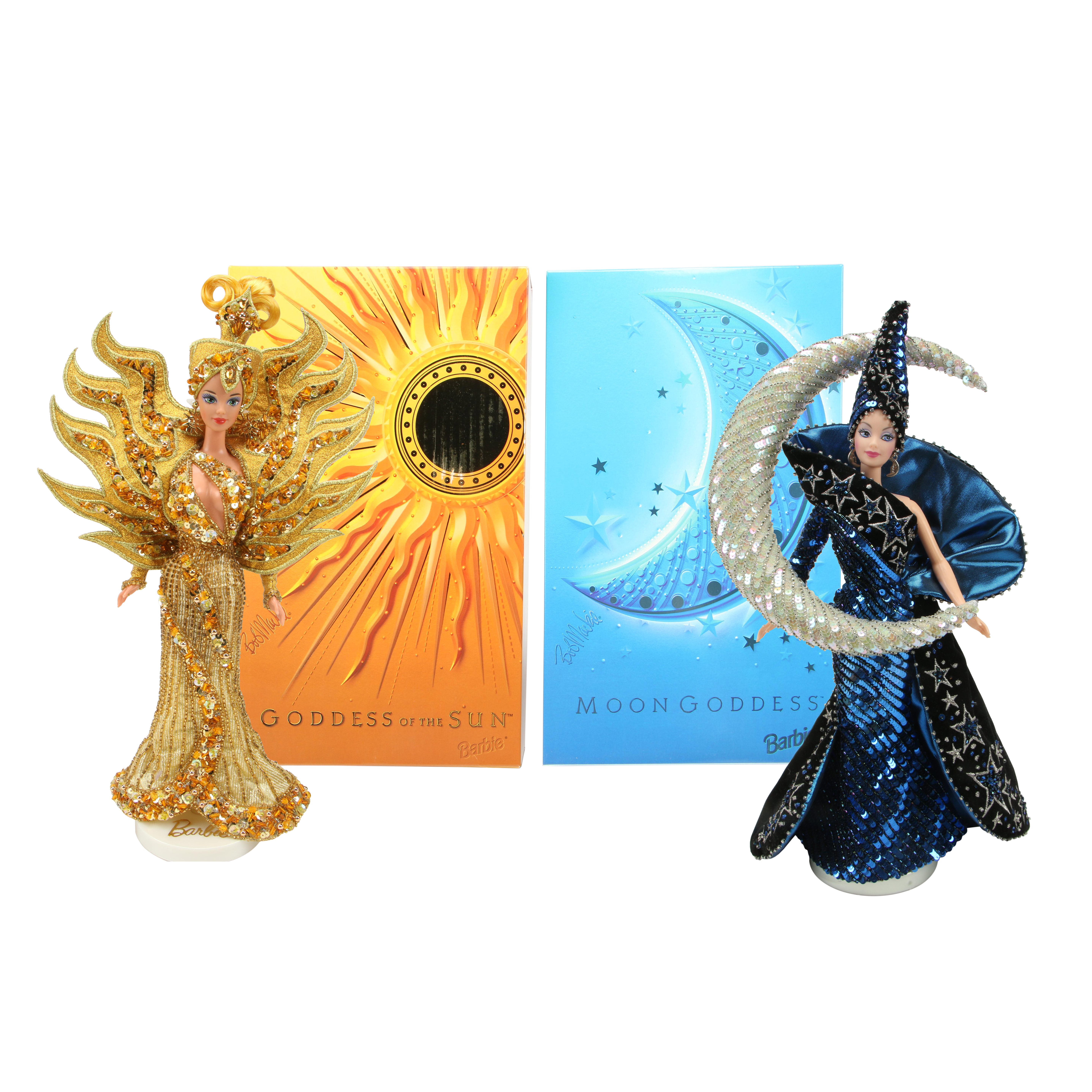 Bob Mackie "Moon Goddess" and "Goddess of the Sun" Barbie Fashion Dolls
