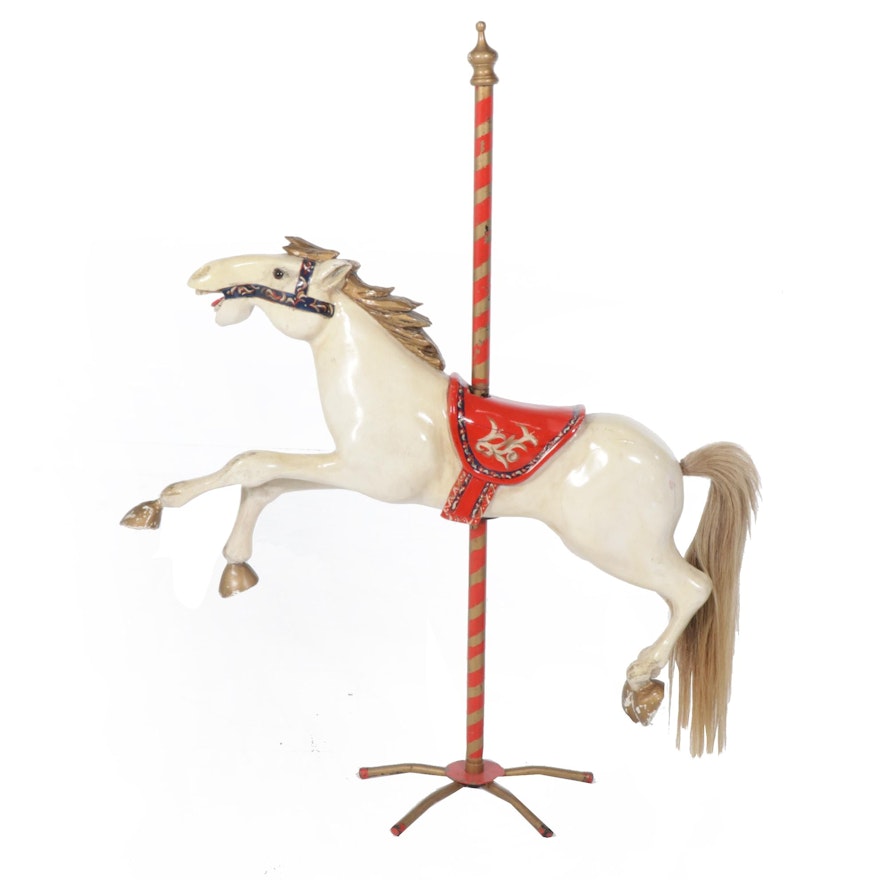 Large Carousel Horse on Stand