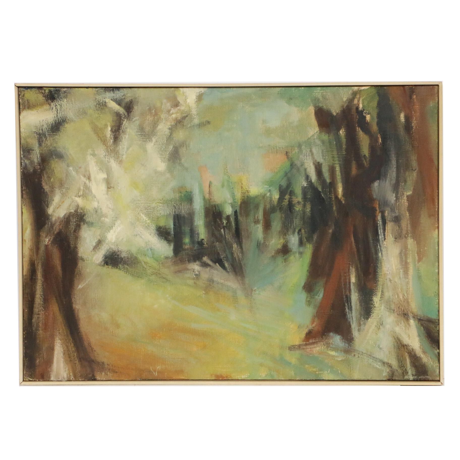 Richard Wachter Abstract Oil Painting, Mid to Late 20th Century