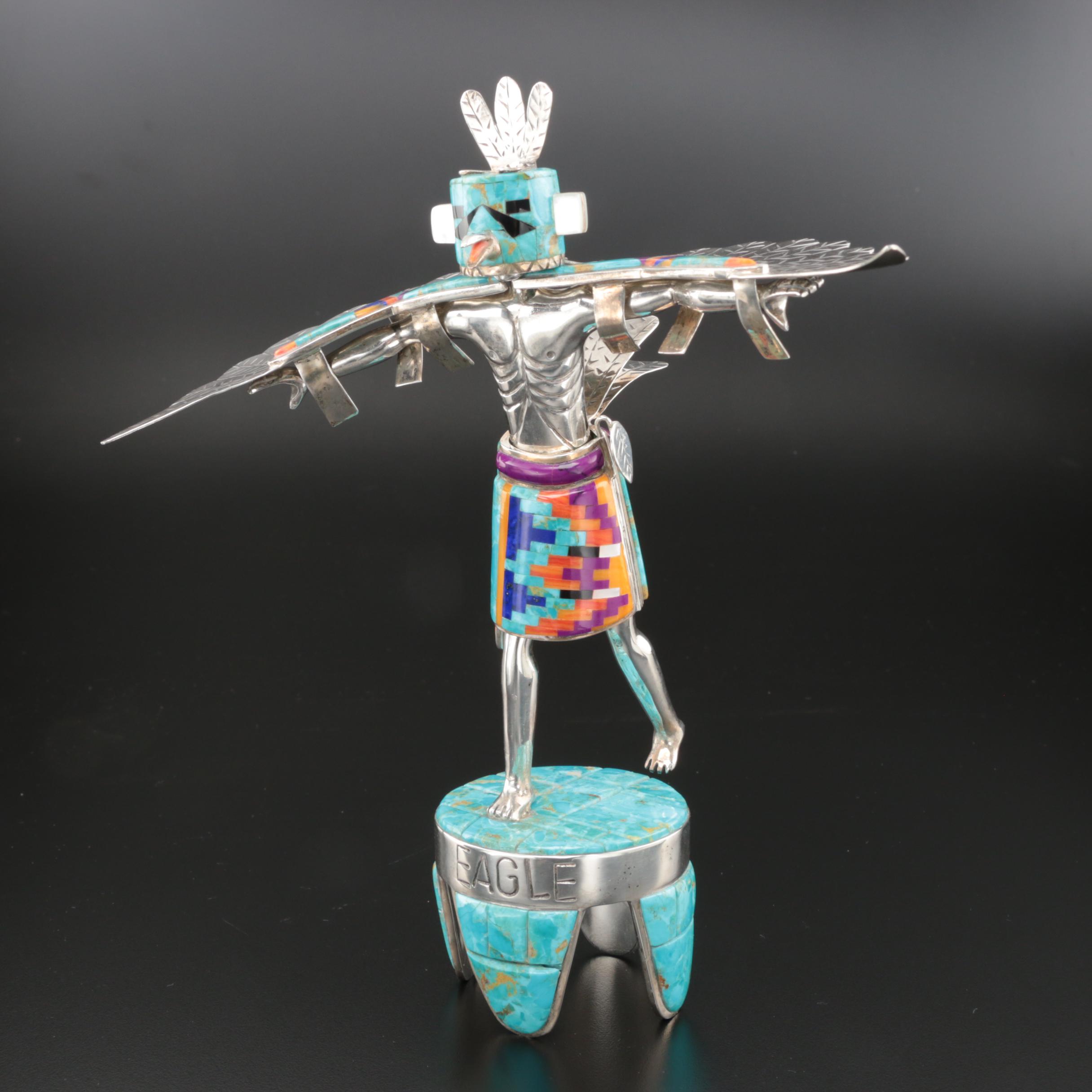 David R. Freeland, Jr. Sterling Silver and Stone Kachina Figure "Eagle"