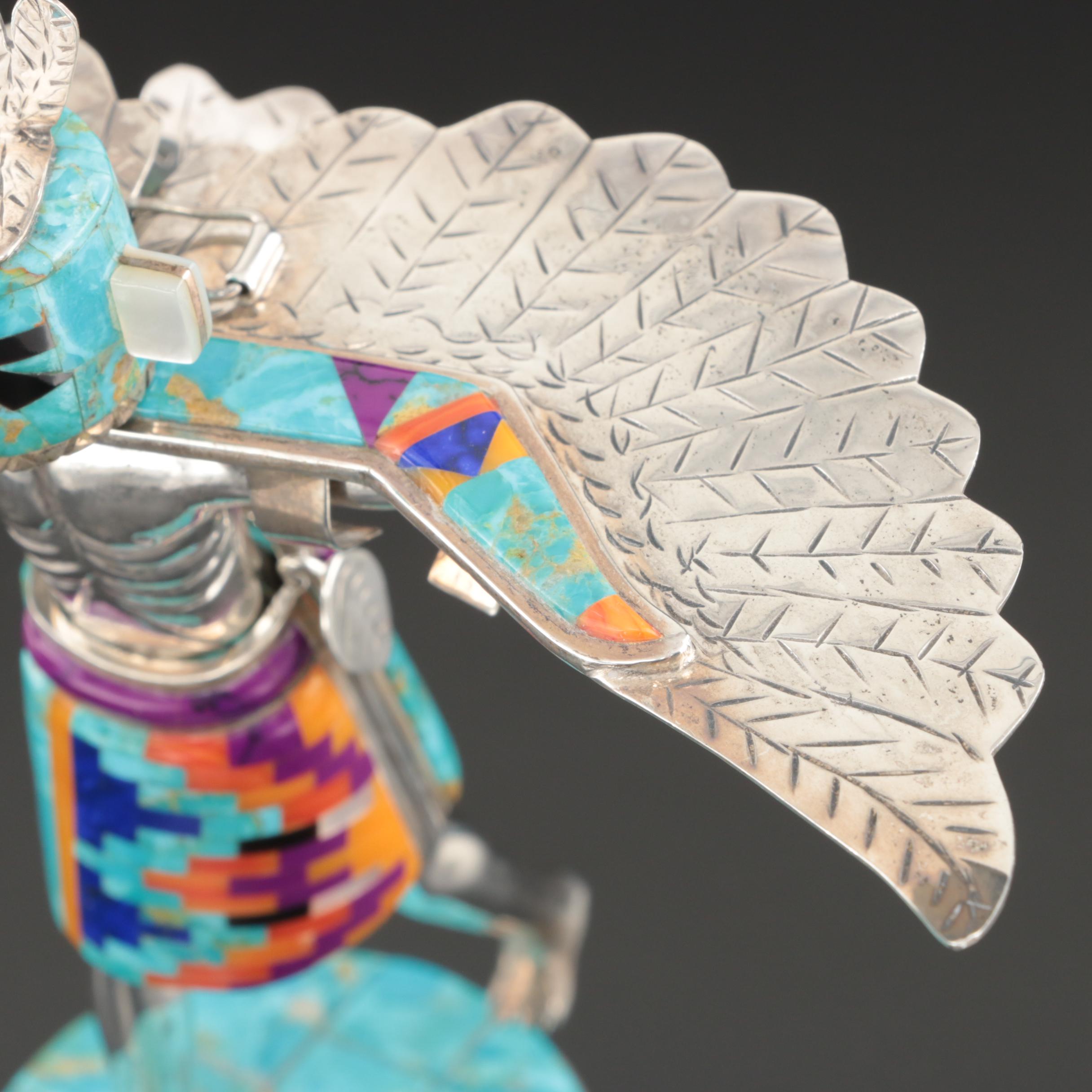 David R. Freeland, Jr. Sterling Silver and Stone Kachina Figure "Eagle"