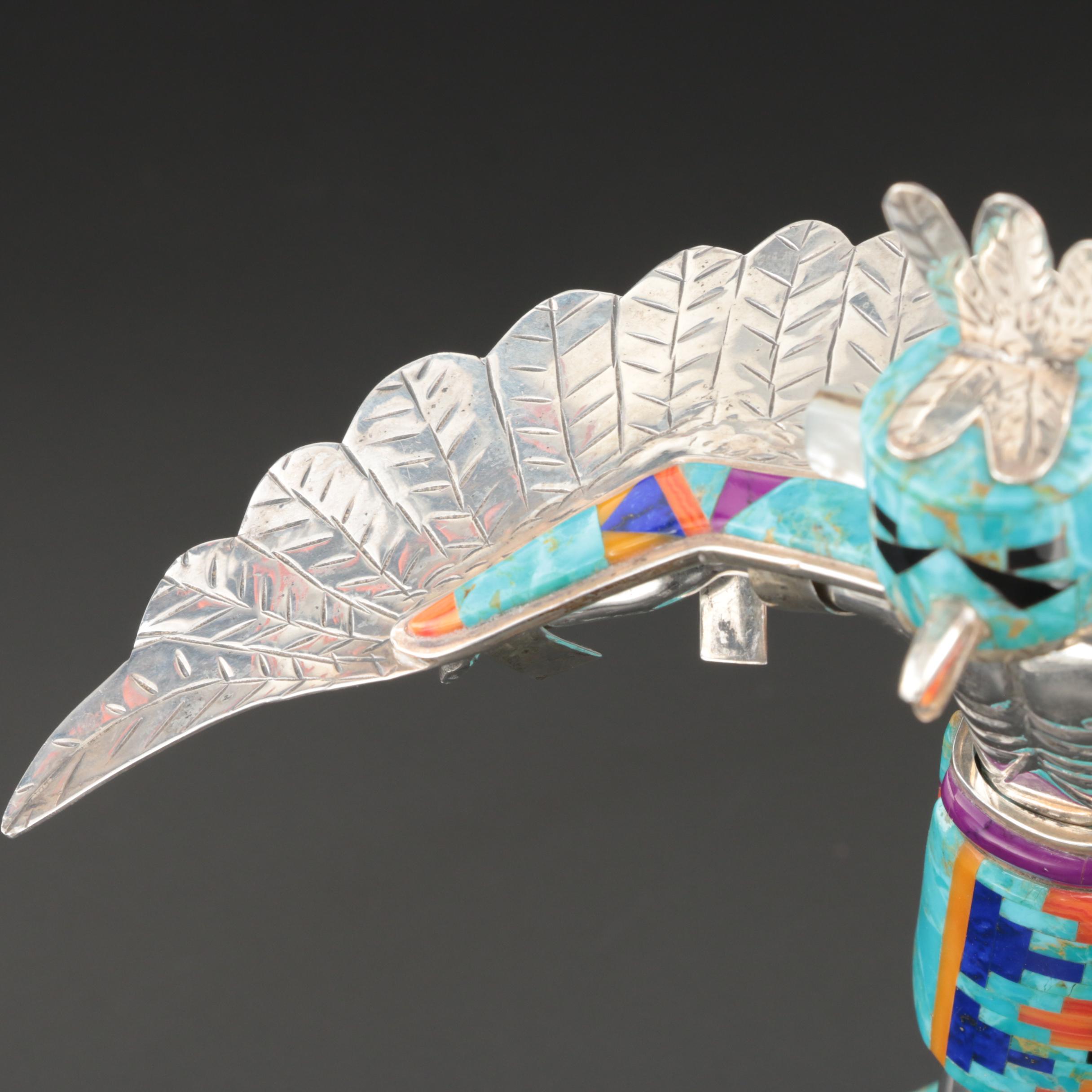 David R. Freeland, Jr. Sterling Silver and Stone Kachina Figure "Eagle"