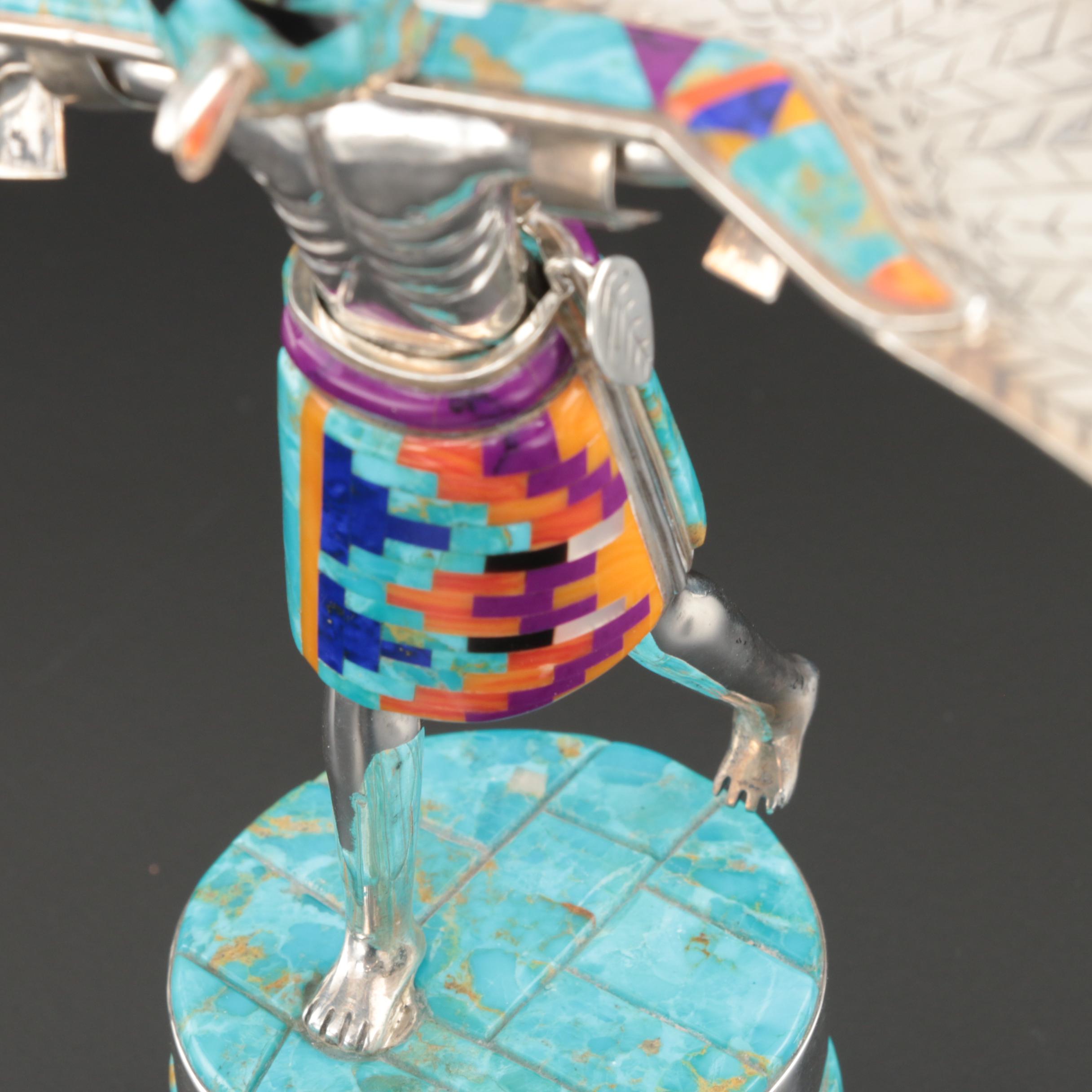 David R. Freeland, Jr. Sterling Silver and Stone Kachina Figure "Eagle"