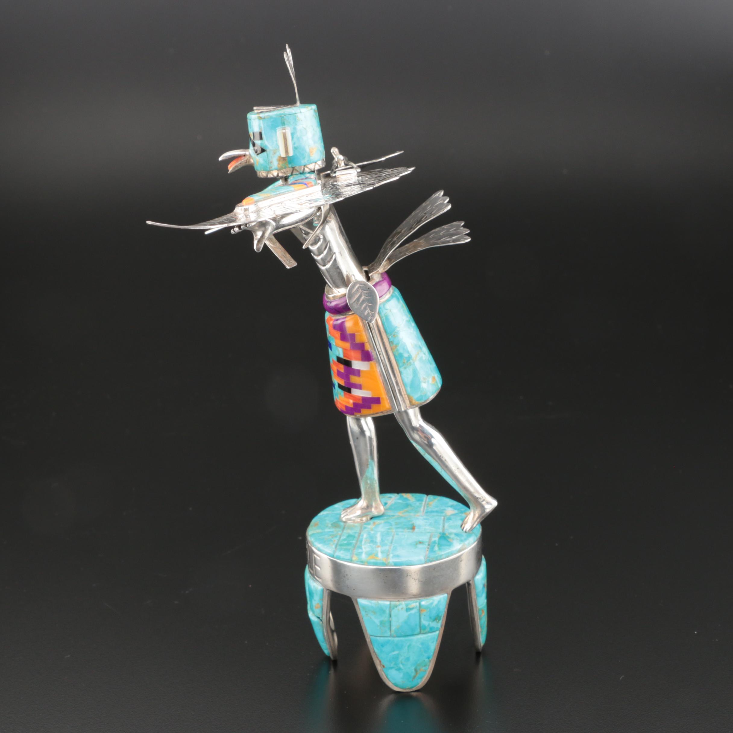 David R. Freeland, Jr. Sterling Silver and Stone Kachina Figure "Eagle"