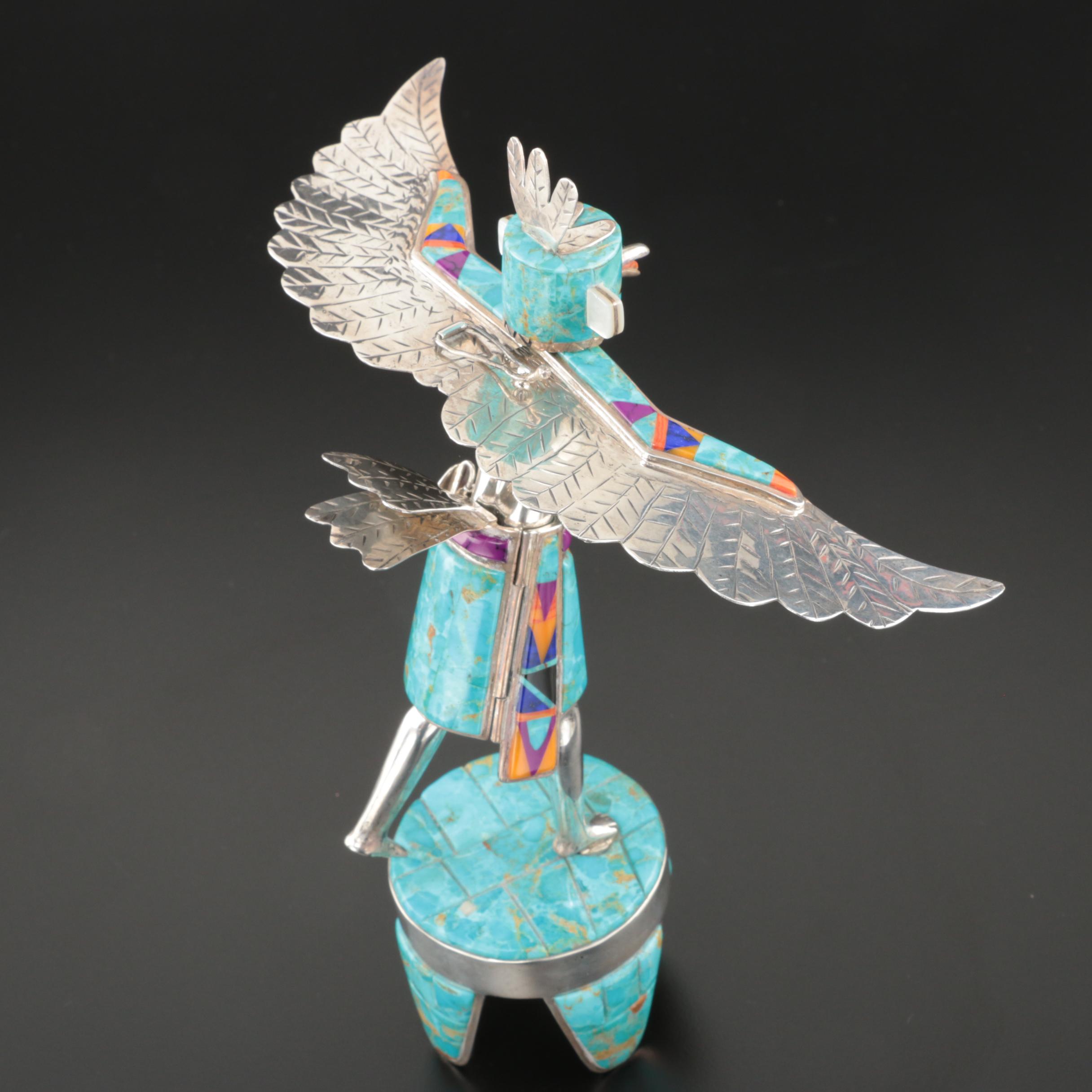 David R. Freeland, Jr. Sterling Silver and Stone Kachina Figure "Eagle"