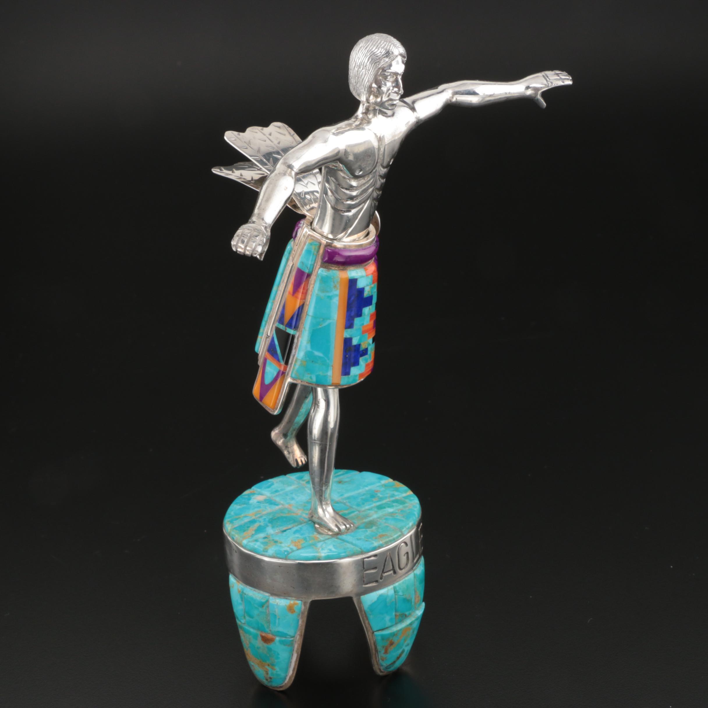 David R. Freeland, Jr. Sterling Silver and Stone Kachina Figure "Eagle"