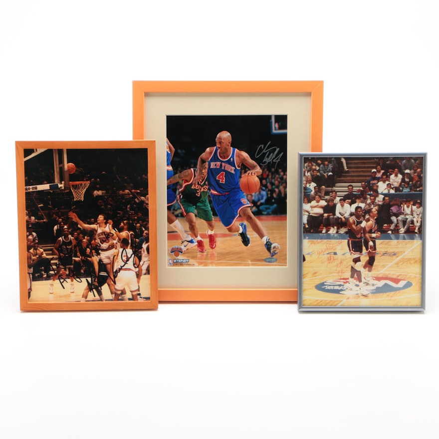 Framed Signed New York Knicks Photos