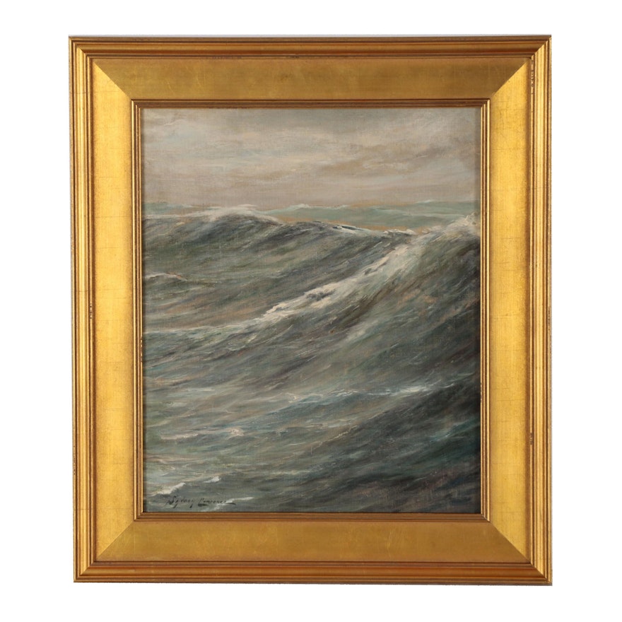 Seascape Oil Painting in the Manner of Sydney Mortimer Laurence