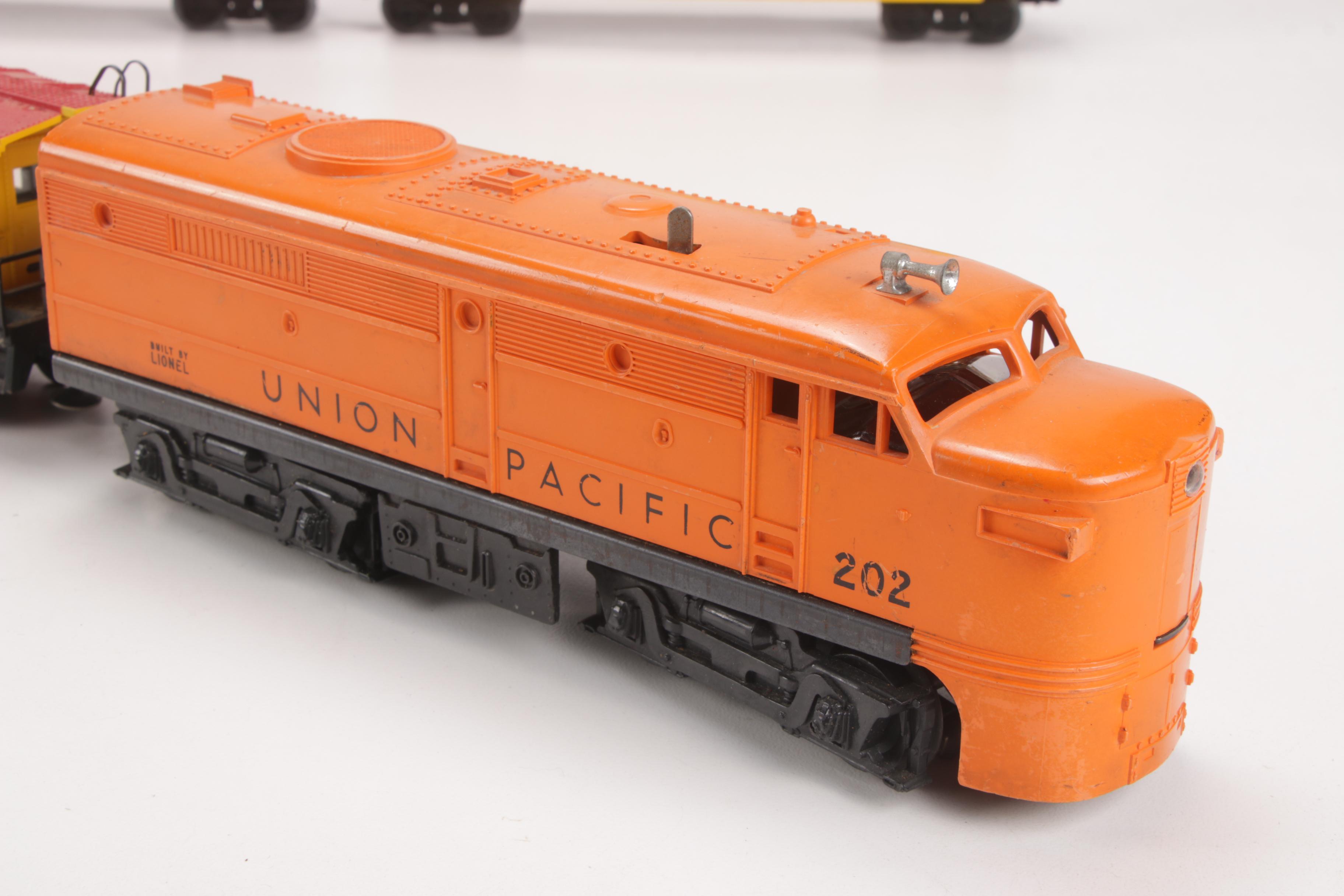 Lionel O-Gauge Union Pacific 202 Diesel Locomotive with Freight Cars and Caboose