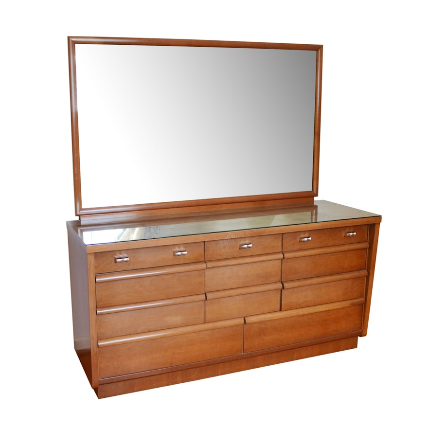 Cavalier Fine Furniture Maple Dresser with Mirror, 1960s