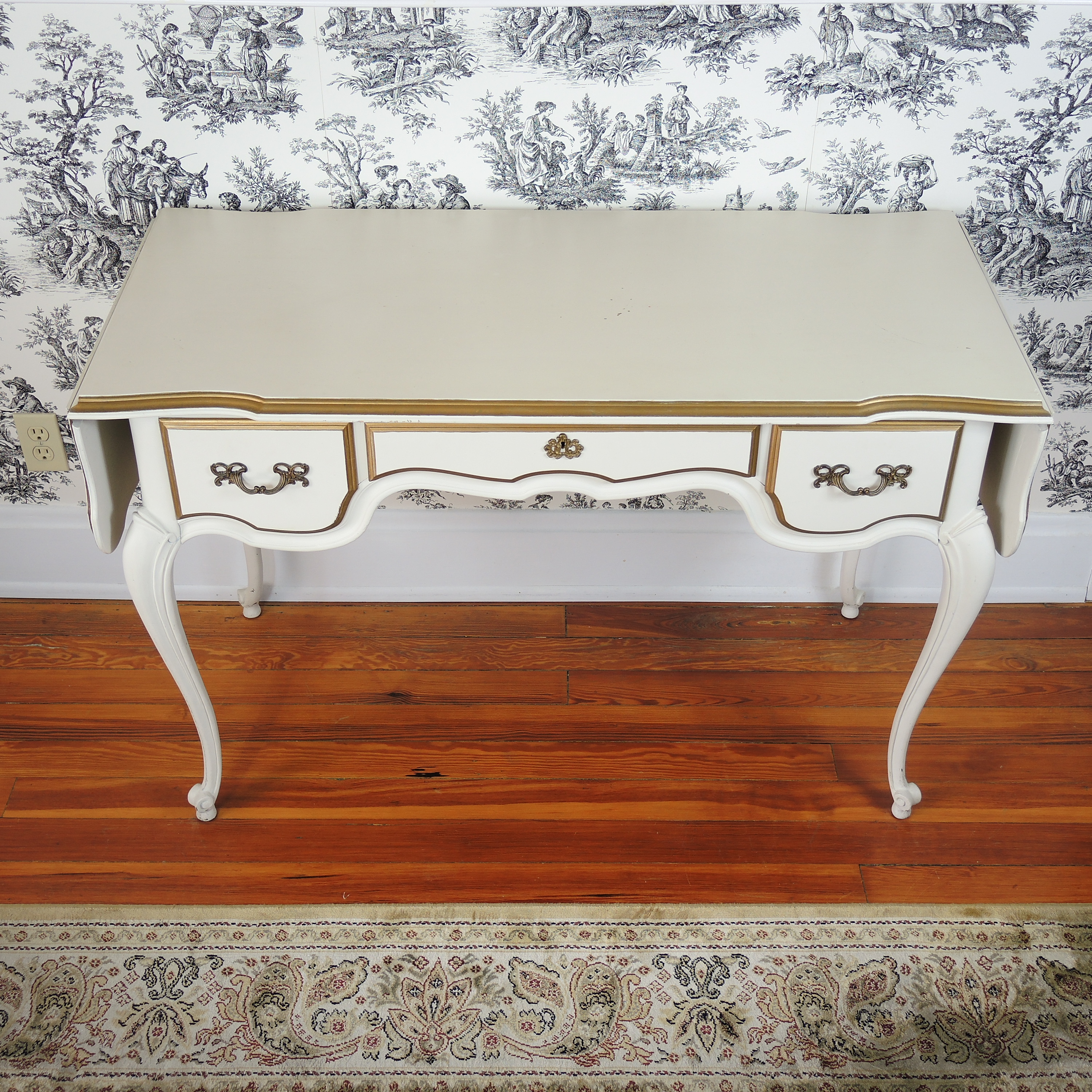 Brandt French Provincial Style, Drop Leaf Writing Desk, Mid to Late 20th Century