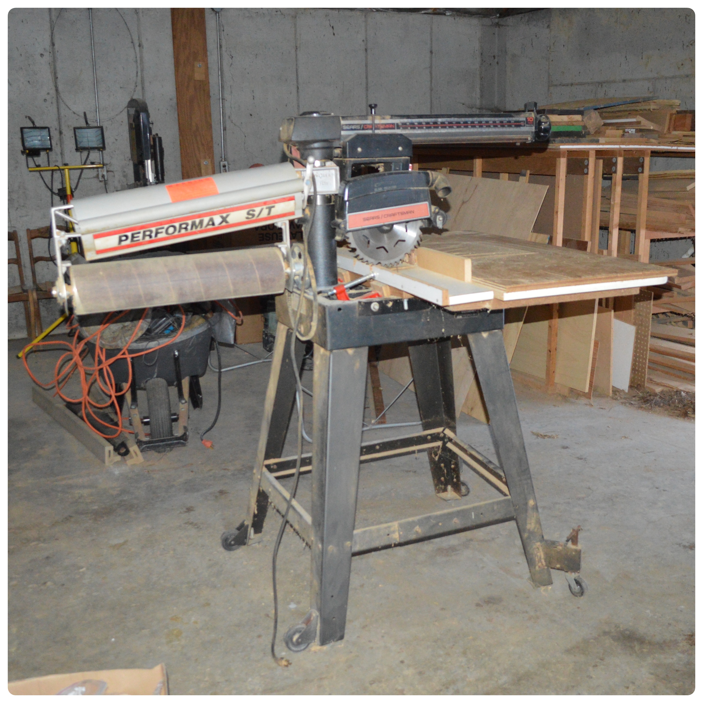 Craftsman 10" Radial Arm Saw with Performax S/T Drum Sander