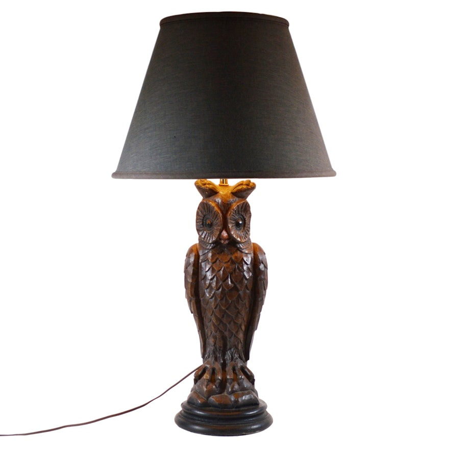Ceramic Standing Owl Table Lamp