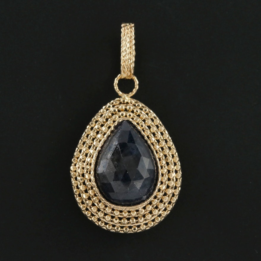 14K Yellow Gold Corundum Pendant