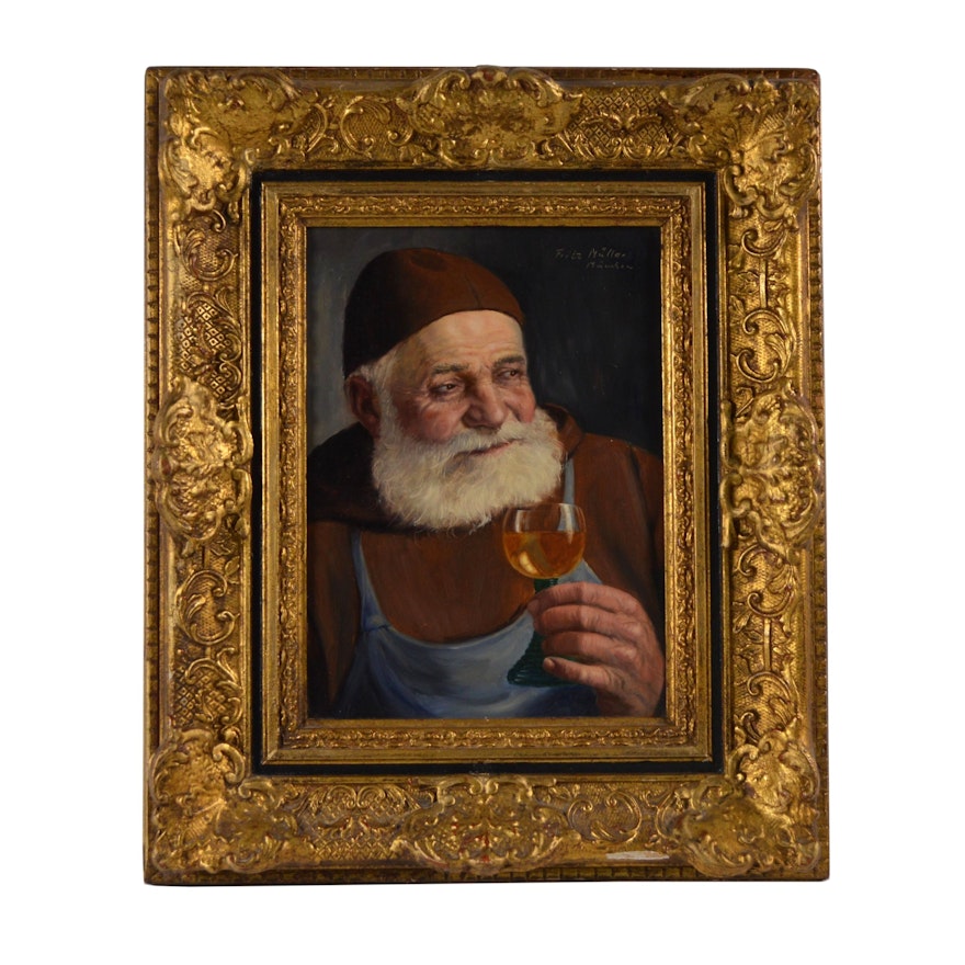 Fritz Muller Portrait Oil Painting of Monk