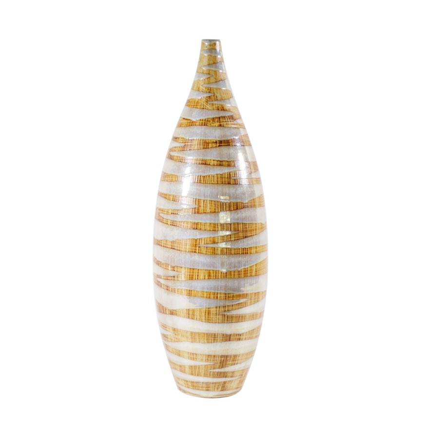 Iridescent Glazed Art Pottery Vase, Contemporary