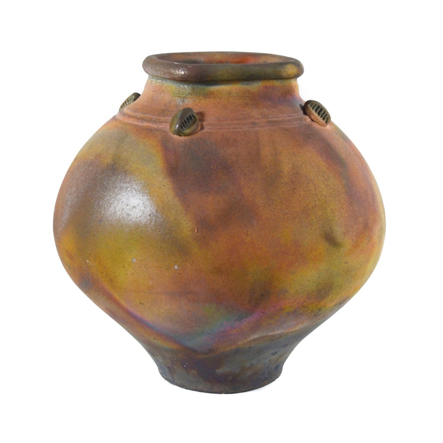 Larry Spears Wood Fired Art Pottery Vase, Contemporary