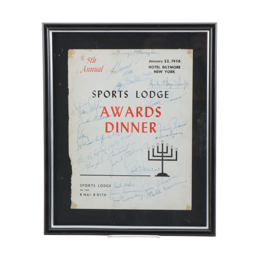 Jackie Robinson, Jesse Owens with Others Signed Awards Cover    JSA Full Letter