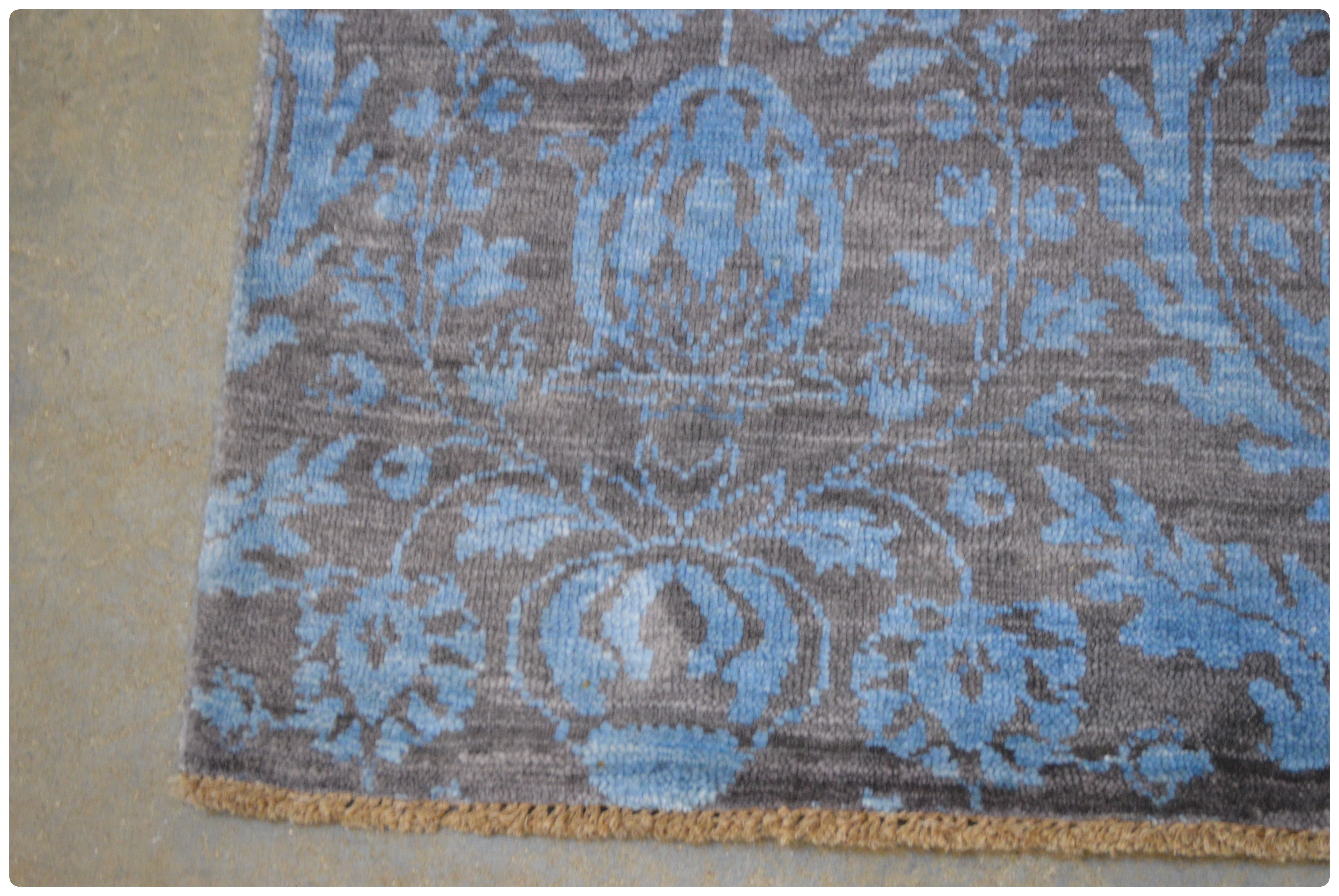 8' x 10' Hand-Knotted Indian Wool and Viscose Rug from The Rug Gallery