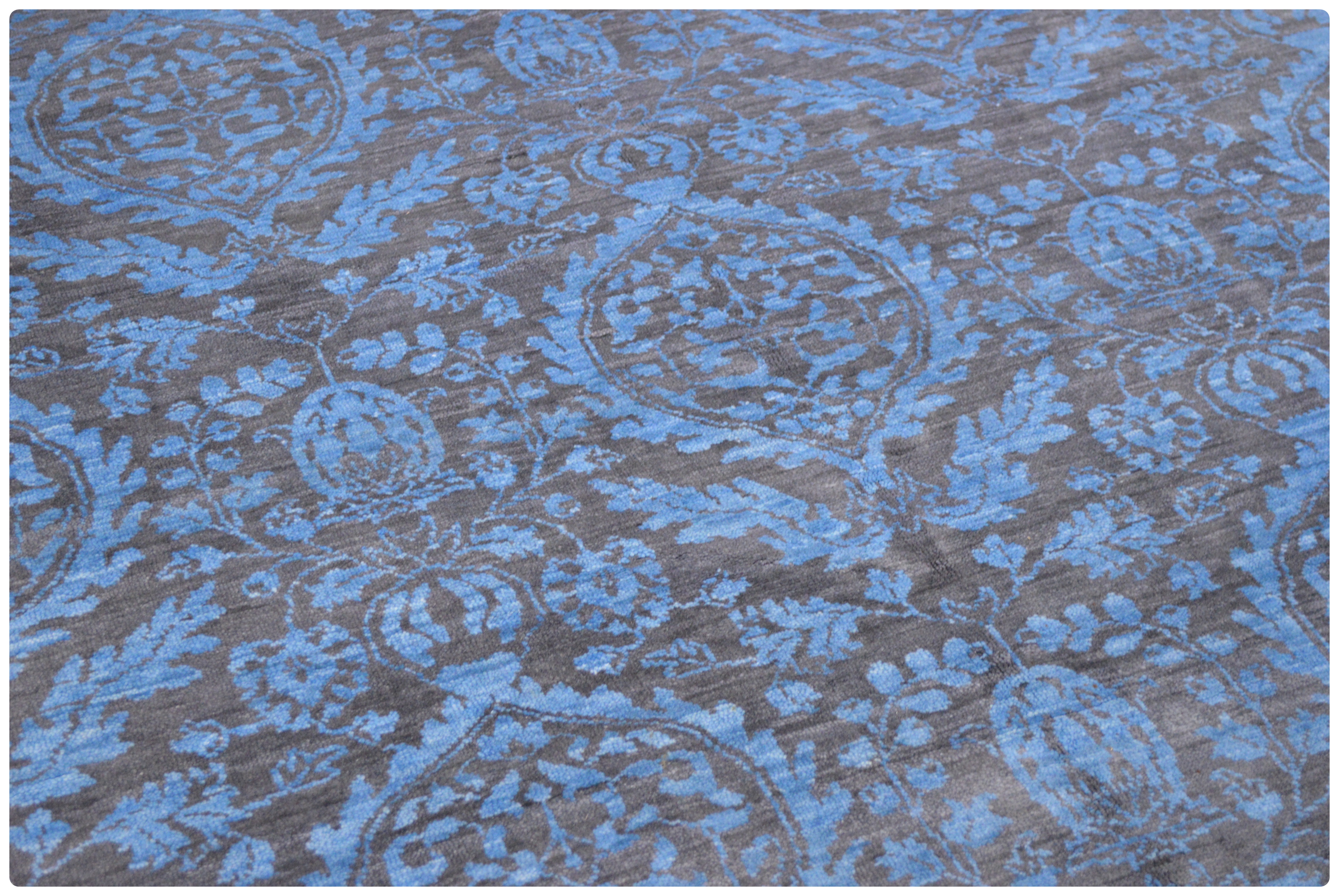 8' x 10' Hand-Knotted Indian Wool and Viscose Rug from The Rug Gallery