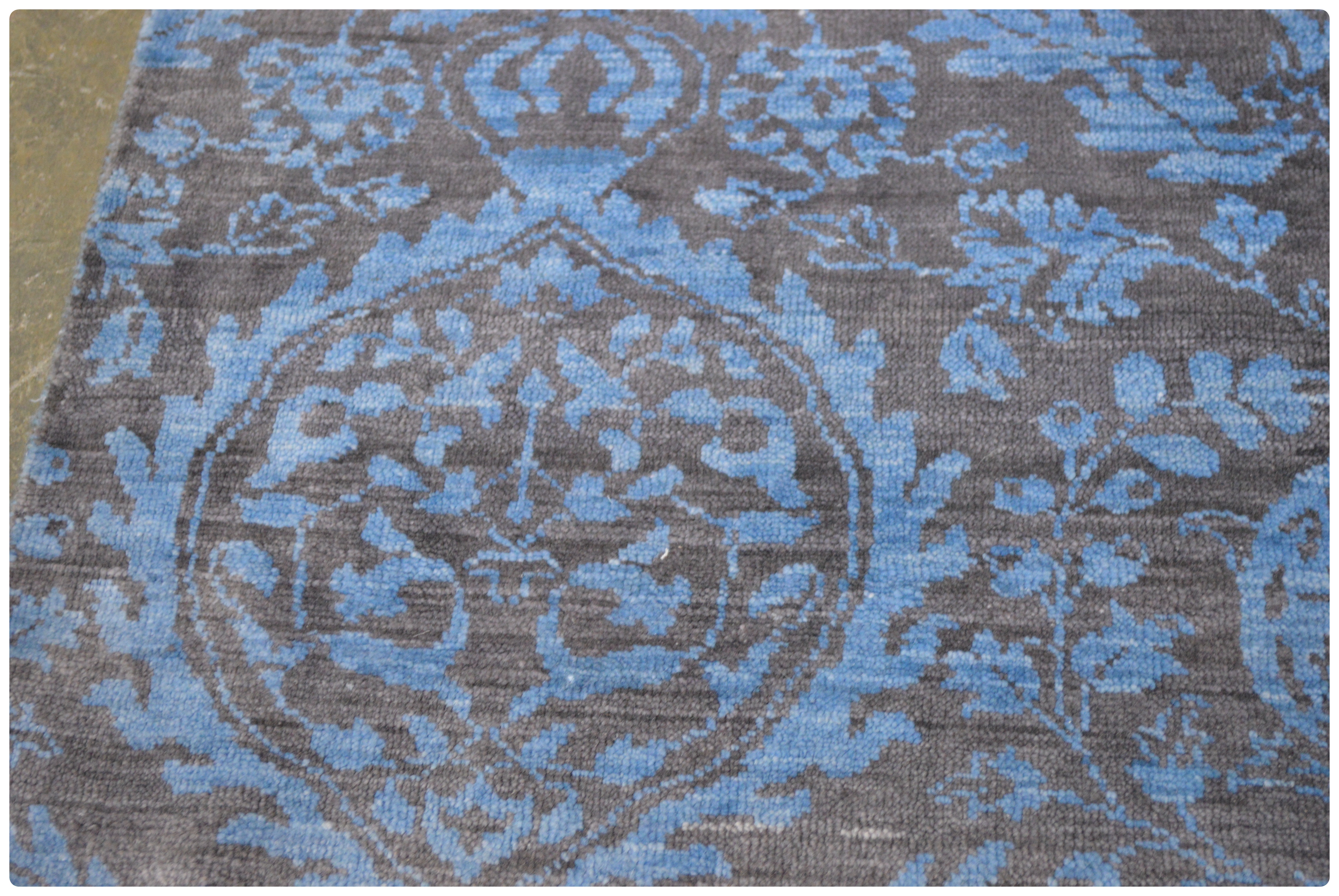 8' x 10' Hand-Knotted Indian Wool and Viscose Rug from The Rug Gallery