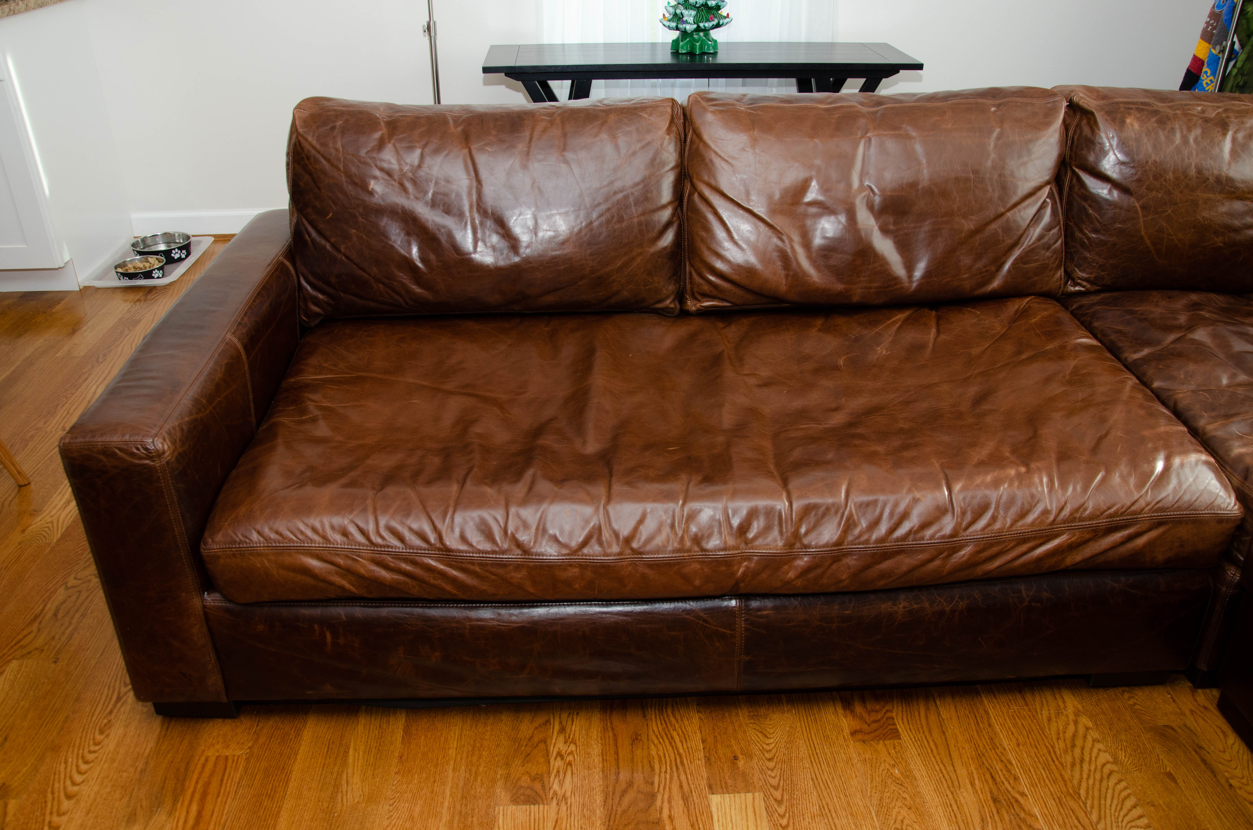 Restoration Hardware "Maxwell" Leather Sectional with Down-Filled Cushions