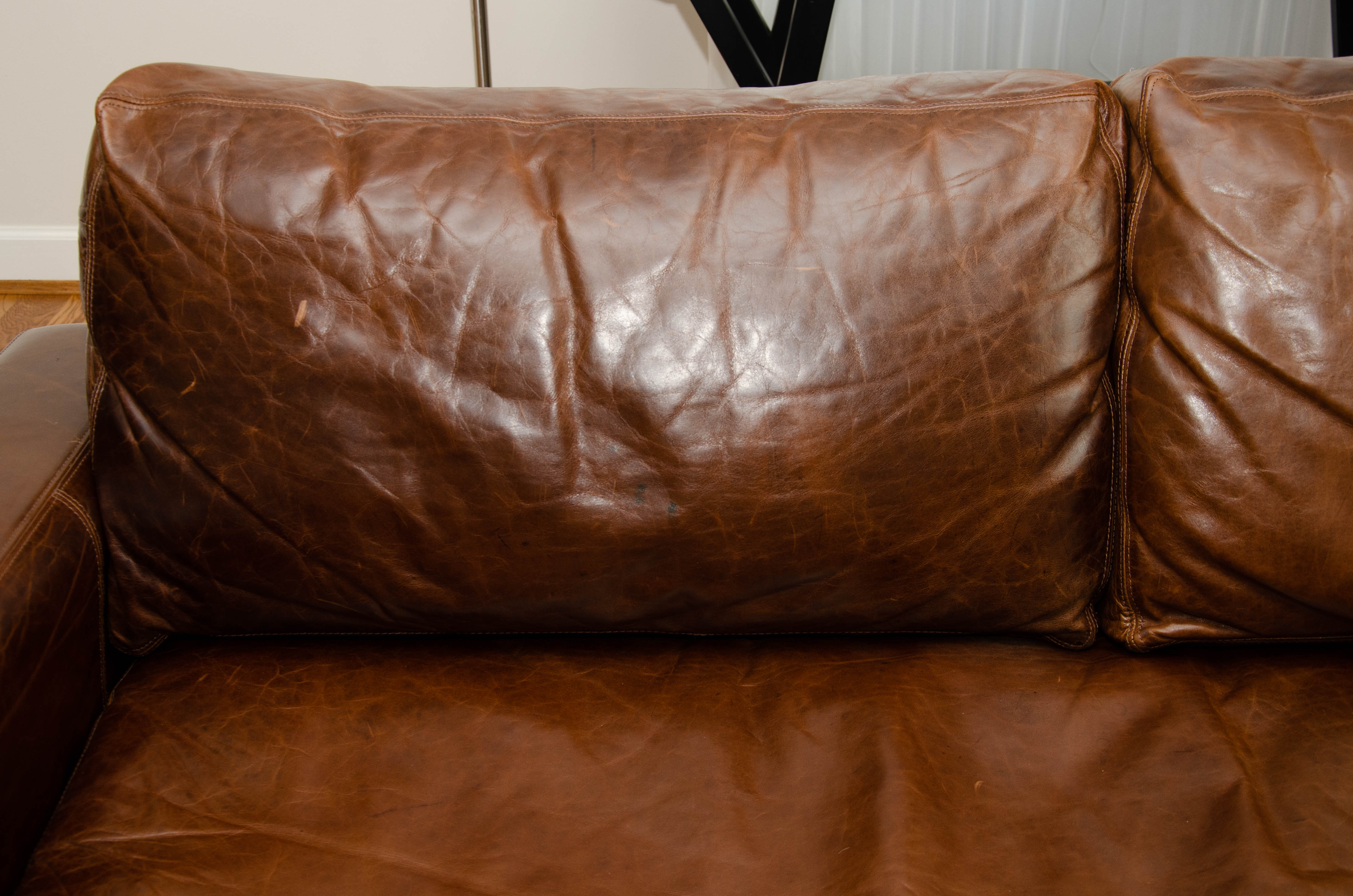 Restoration Hardware "Maxwell" Leather Sectional with Down-Filled Cushions