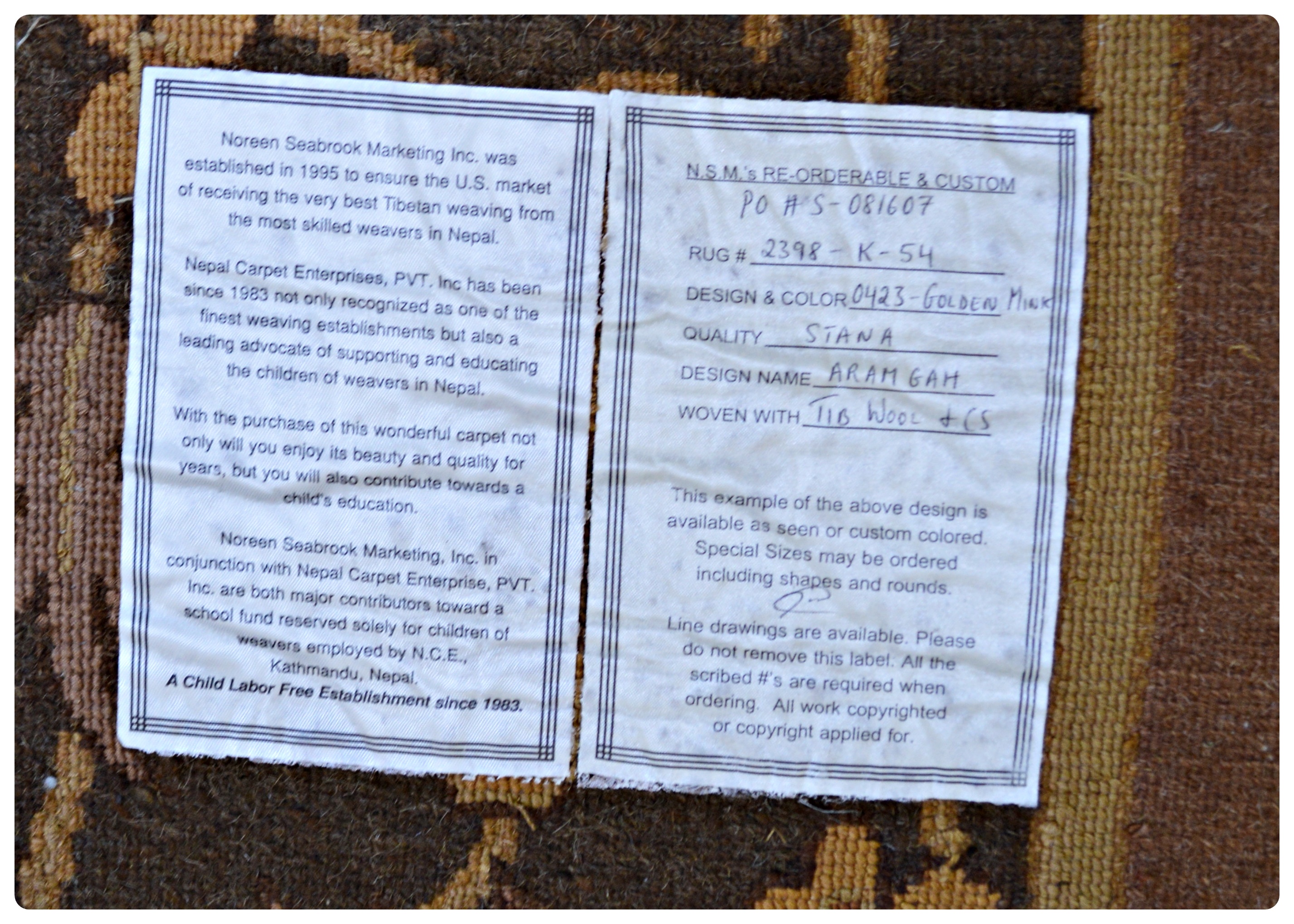 9'10 x 11'10  Hand-Knotted Tibetan Wool Rug from The Rug Gallery