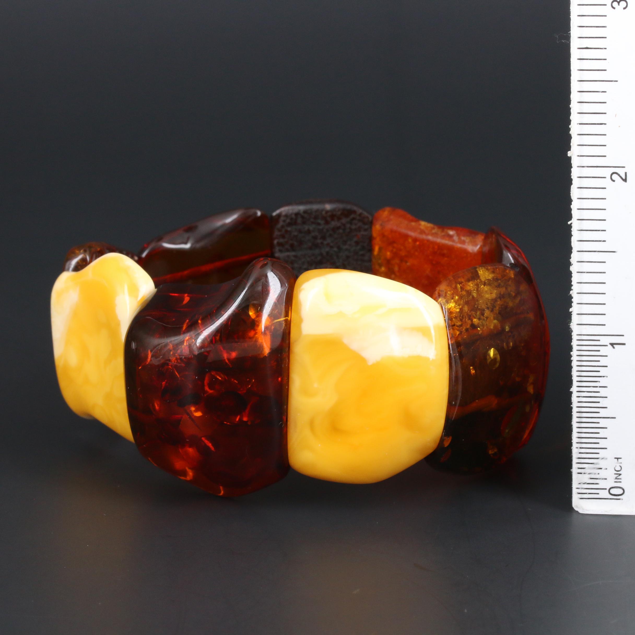 Mutton Fat Amber Expandable Bracelet