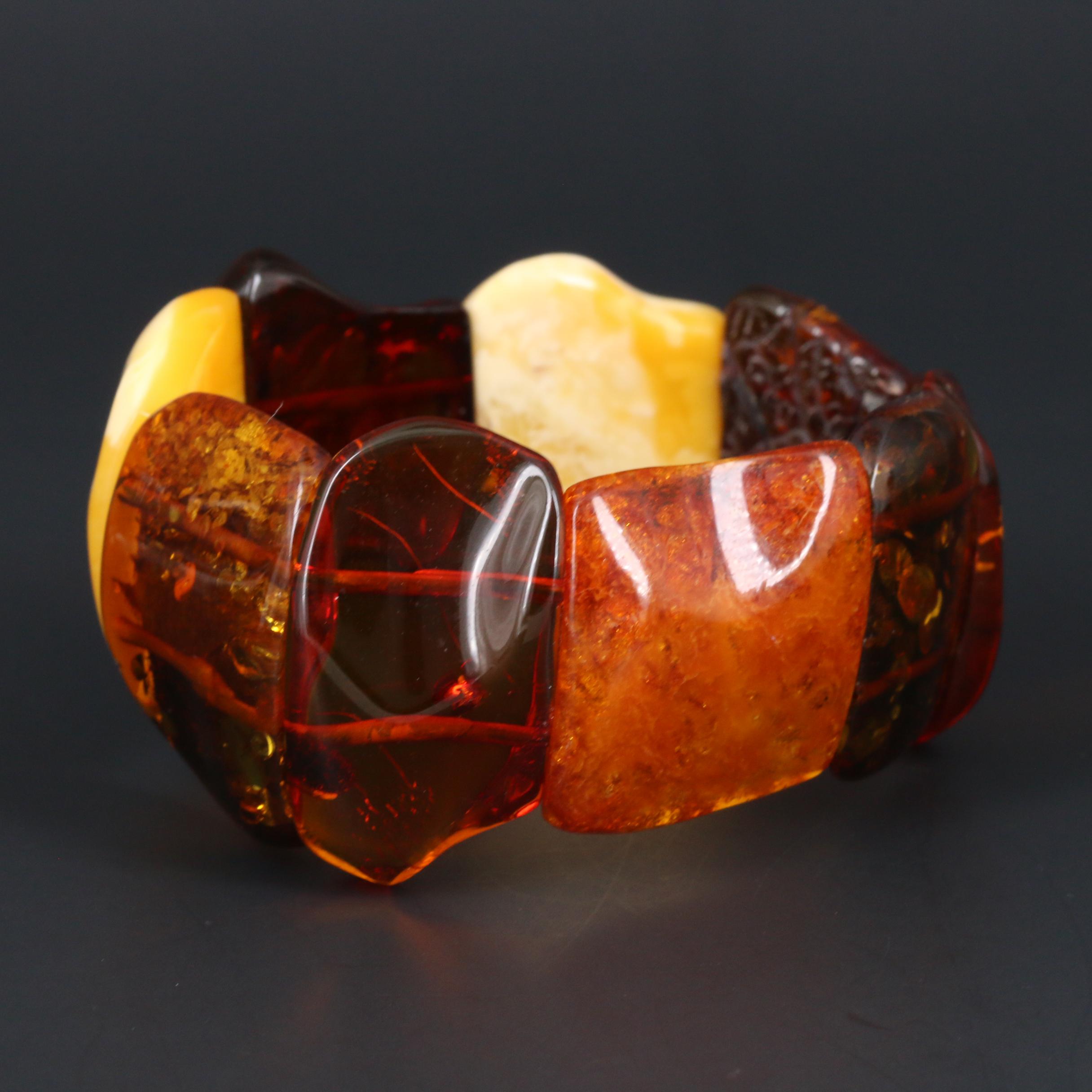Mutton Fat Amber Expandable Bracelet