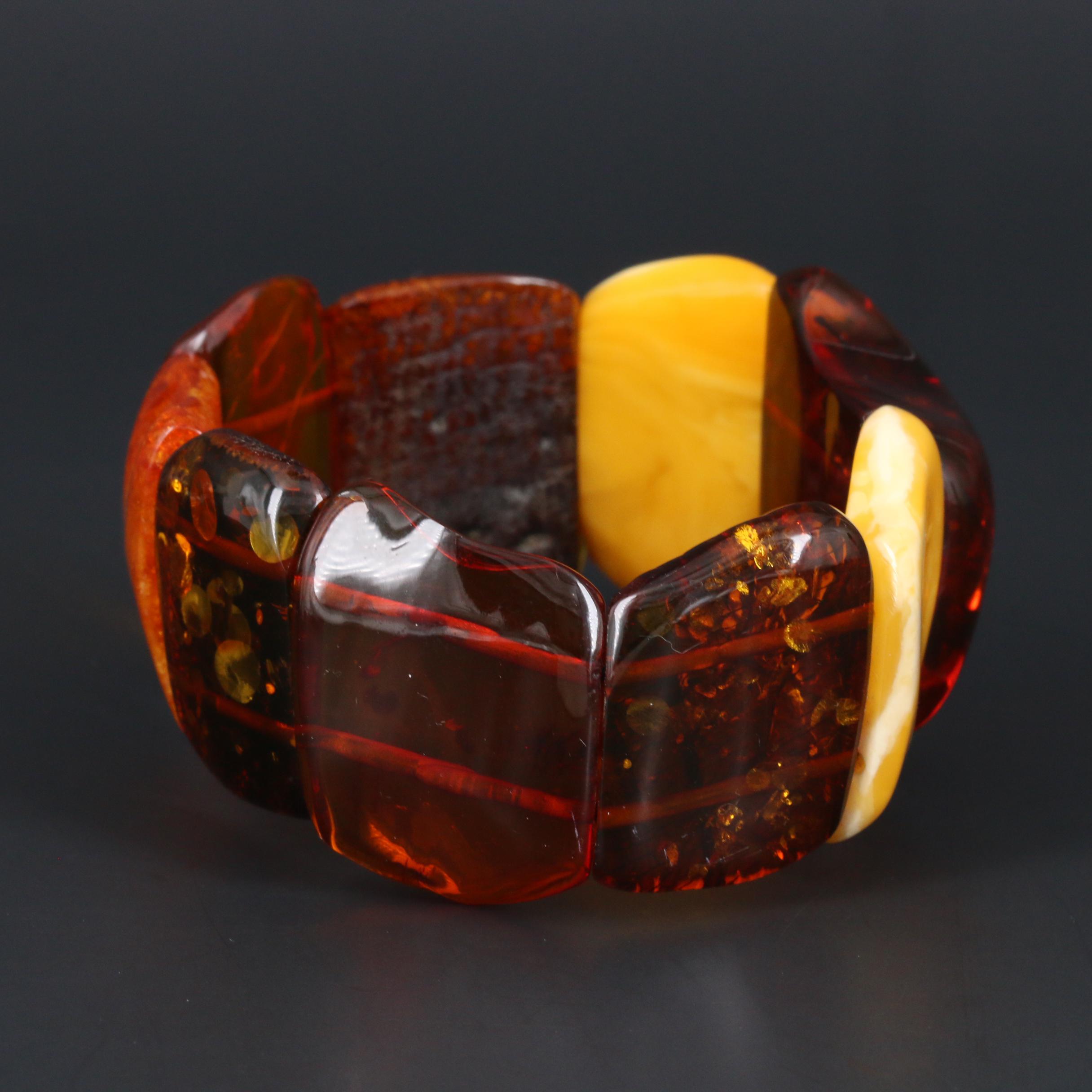 Mutton Fat Amber Expandable Bracelet
