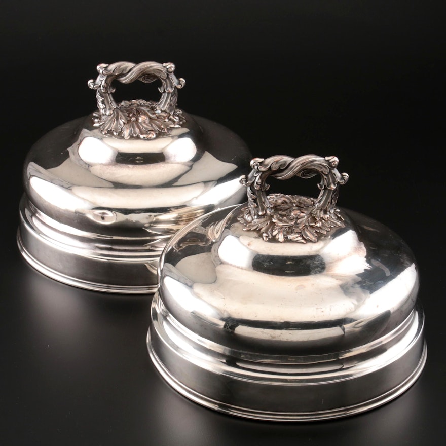 Charles Balaine of Paris Silver Plate on Copper Cloches, Early/Mid-19th Century