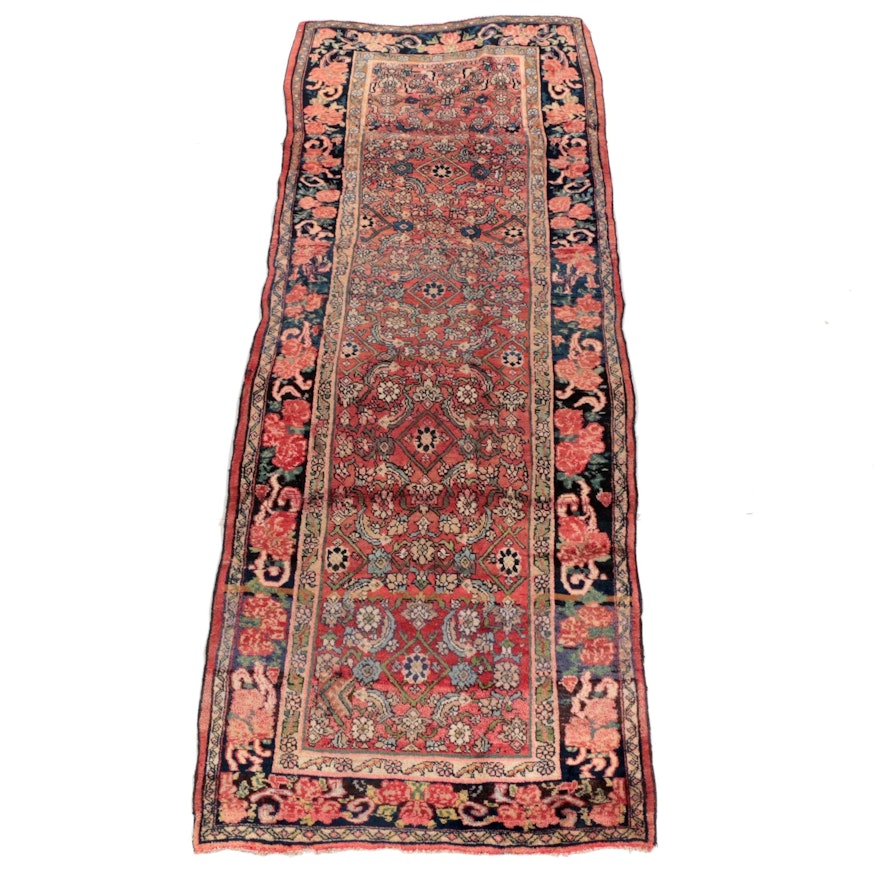 4'1 x 10'8 Hand-Knotted Persian Bijar Wool Long Rug