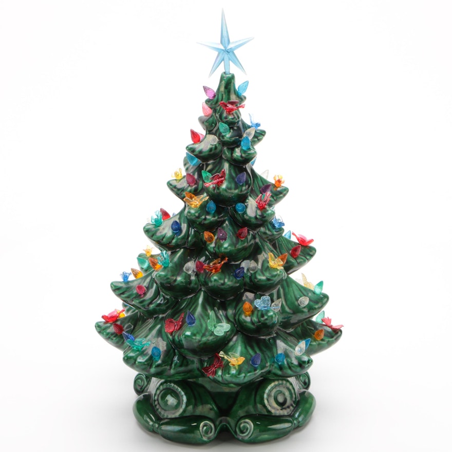 Illuminated Ceramic Christmas Tree, 1980